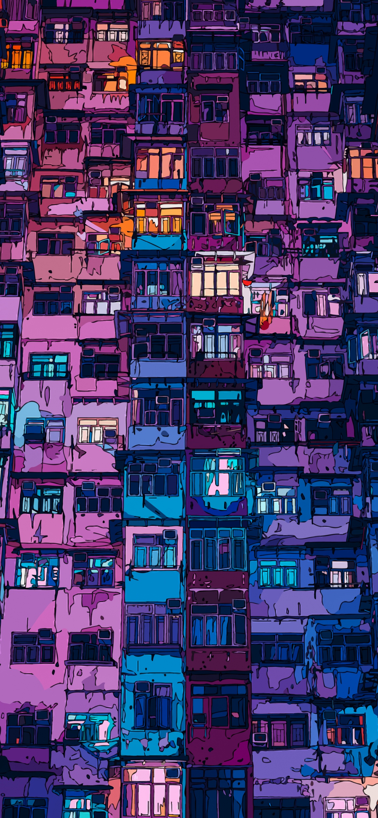 Building, Purple, Rectangle, Window, Urban Design. Wallpaper in 1242x2688 Resolution