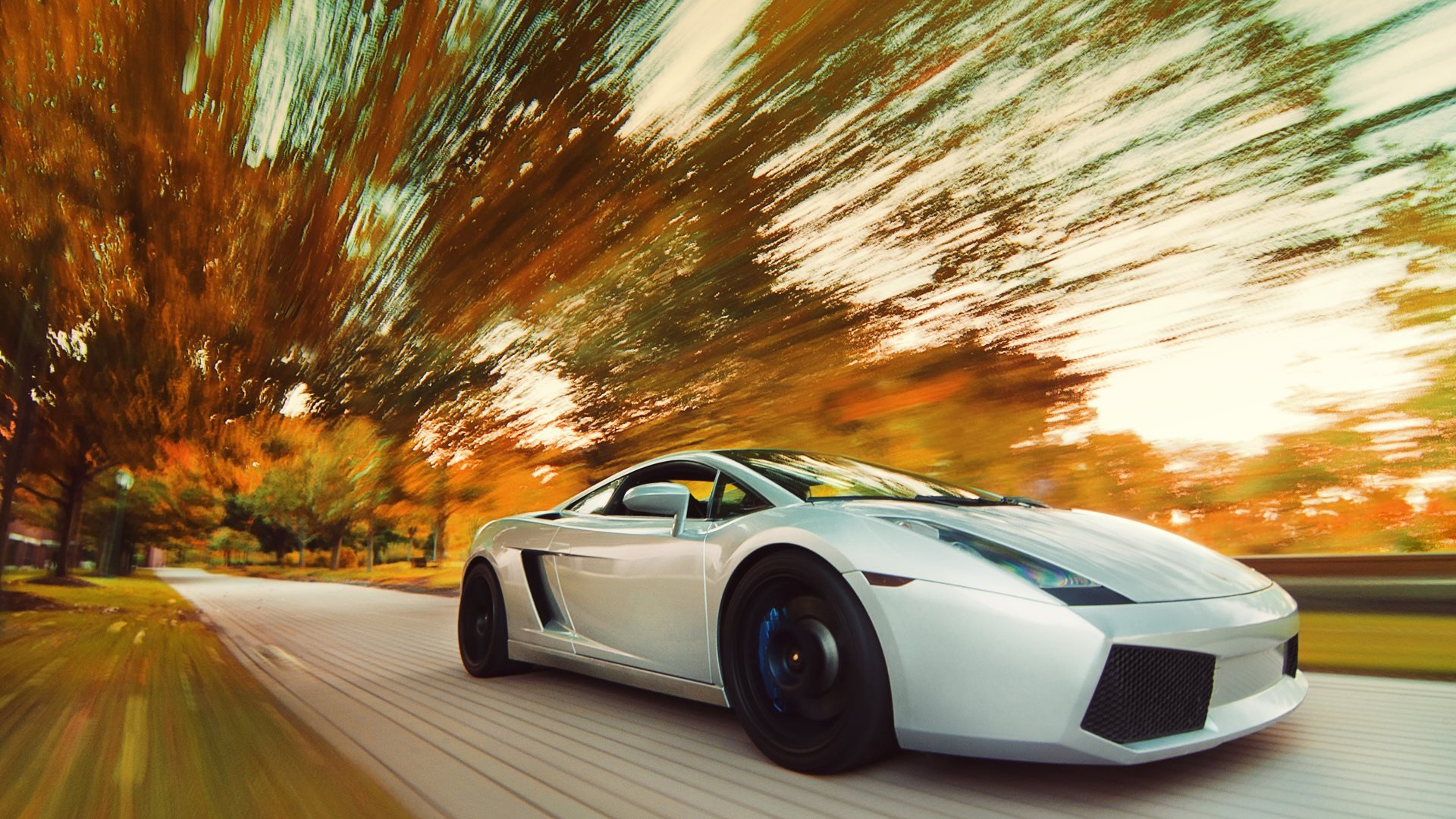 Coupé Blanc Sur Route Pendant la Journée. Wallpaper in 1920x1080 Resolution