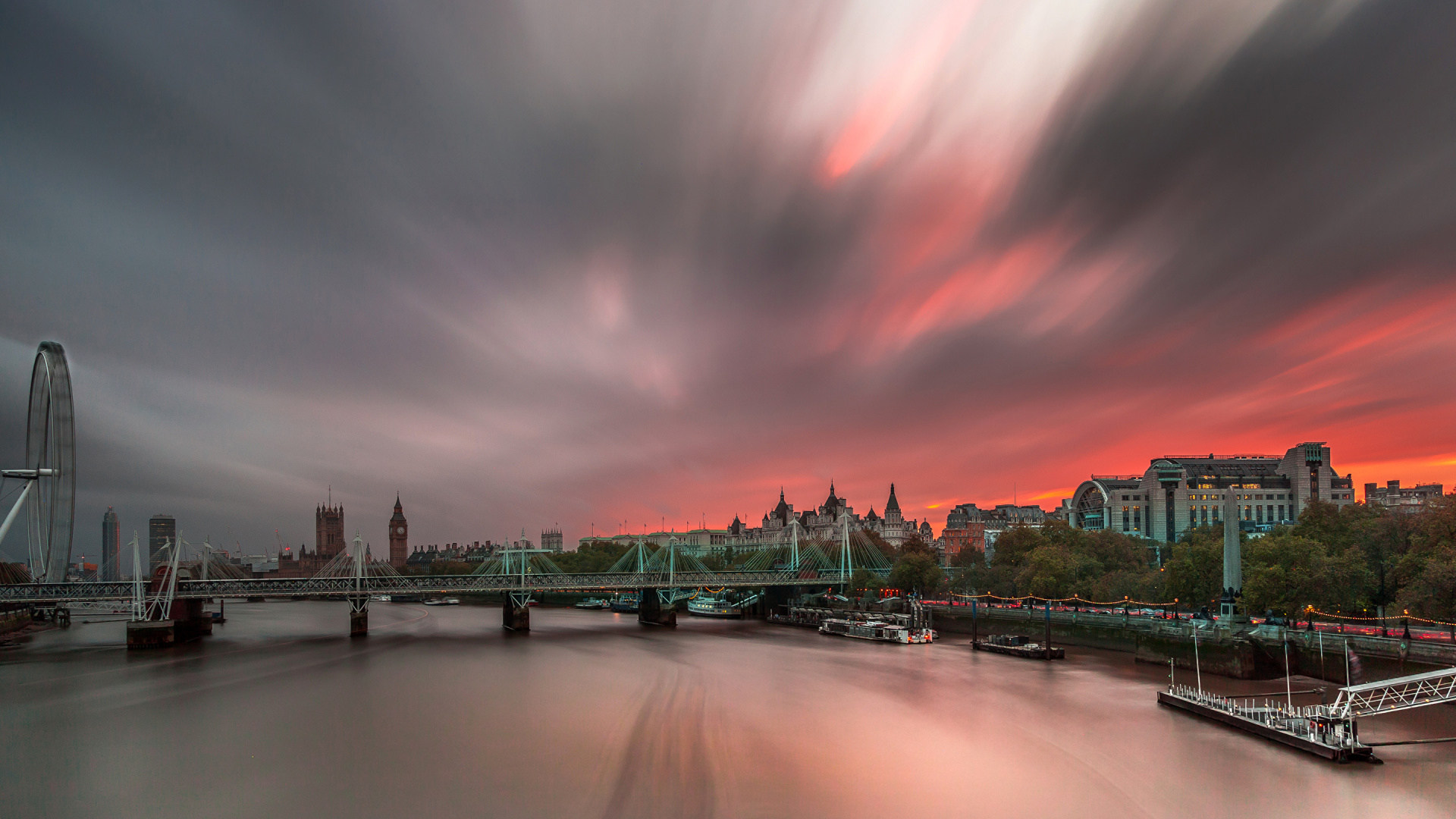 Body of Water Near City Buildings During Night Time. Wallpaper in 1920x1080 Resolution