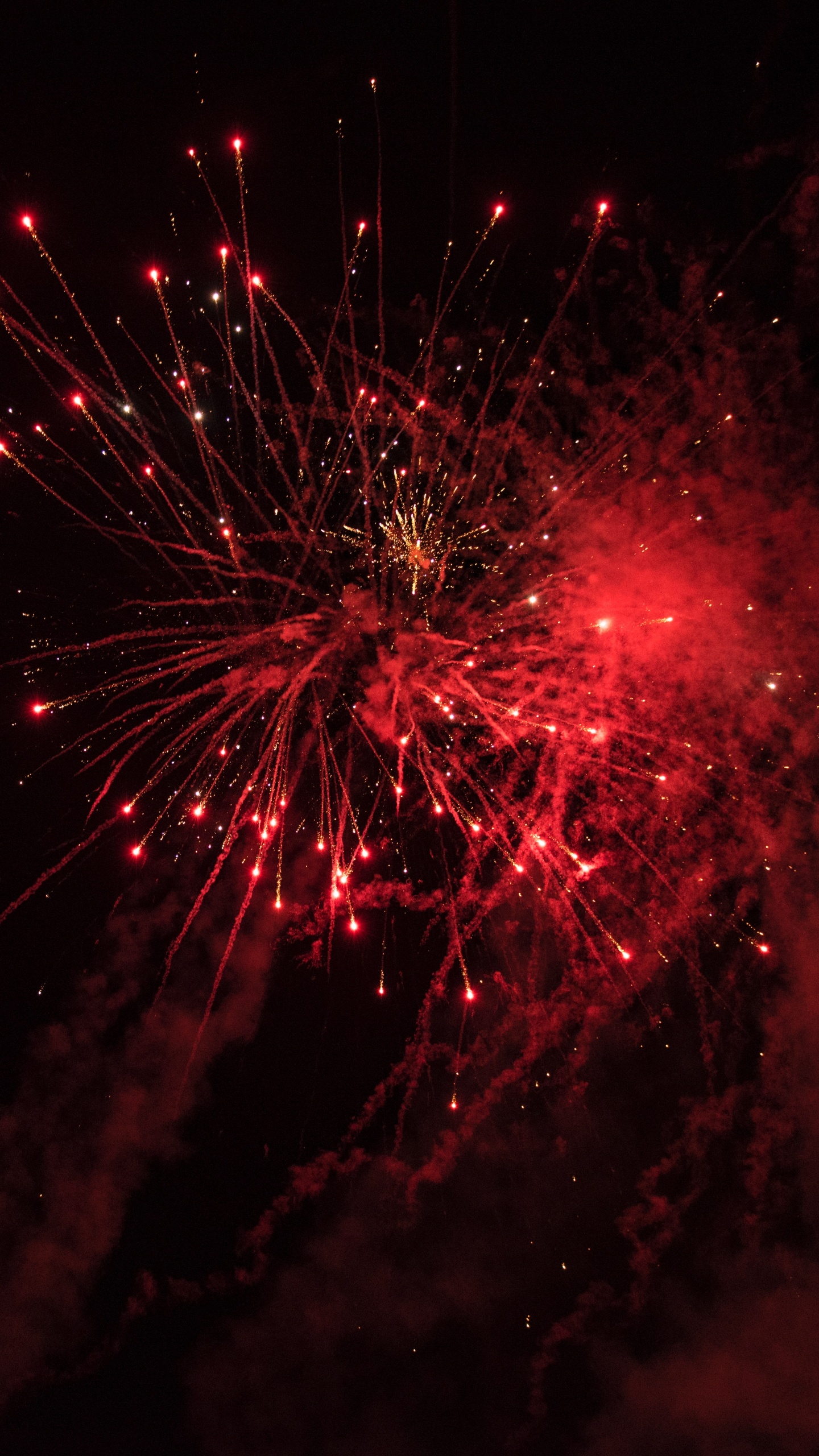 Fireworks, Firecracker, Red, Light, Night. Wallpaper in 1440x2560 Resolution