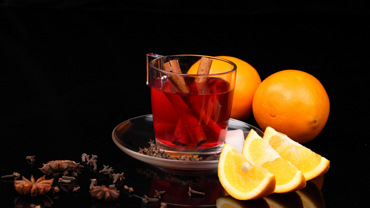 Tea, Orange Juice, Herbal Tea, Clove, Cinnamon. Wallpaper in 1280x720 Resolution