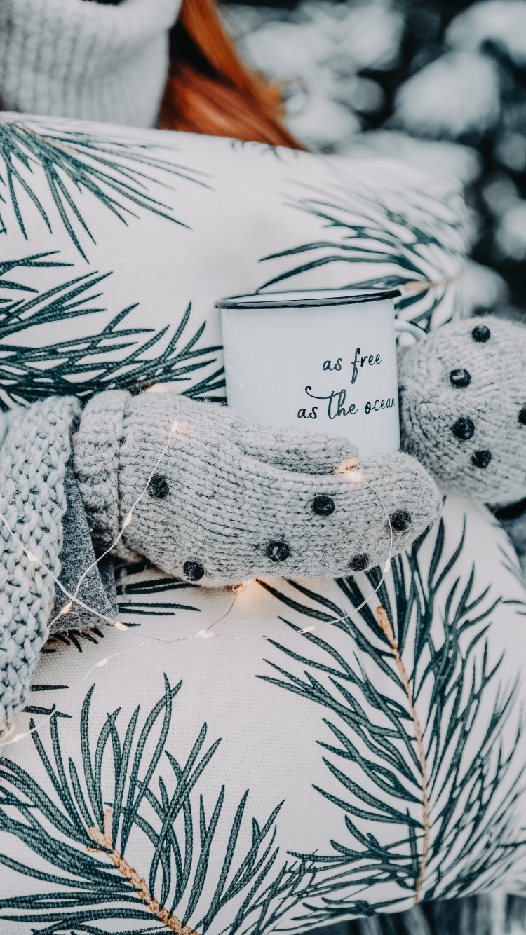 Gray and White Polka Dot Textile. Wallpaper in 750x1334 Resolution