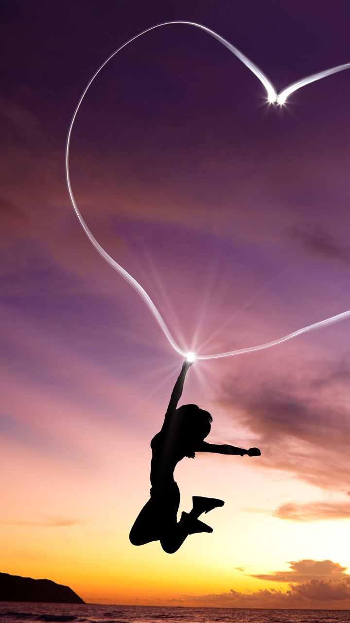 Cœur, Amour, Atmosphère, Soir, Lumière. Wallpaper in 720x1280 Resolution