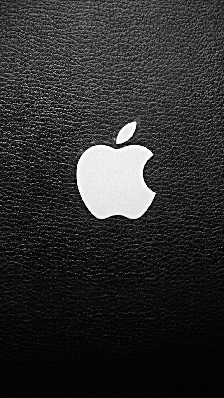 Logotipo de Manzana en Textil Negro. Wallpaper in 720x1280 Resolution