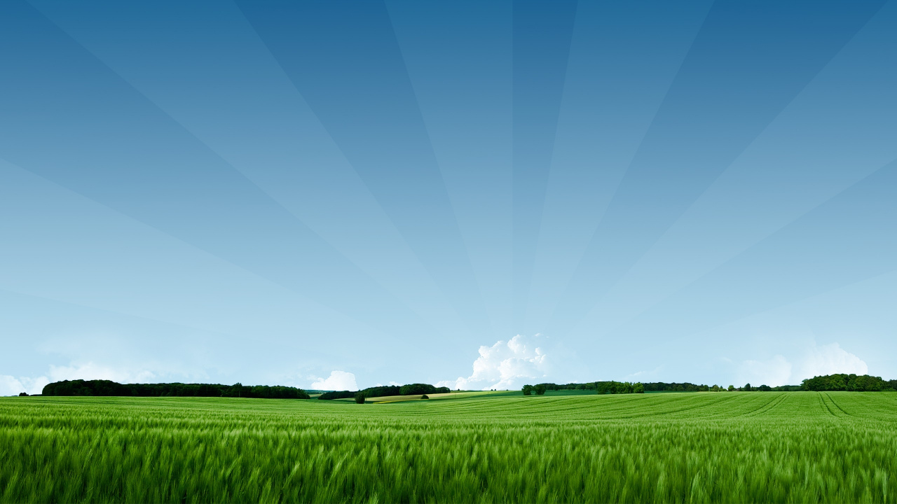 Green Grass Field Under Blue Sky During Daytime. Wallpaper in 1280x720 Resolution