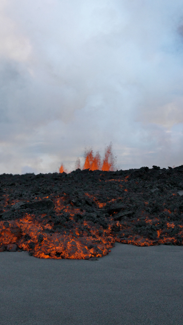 熔岩, 地貌, 大海, 火山的地貌, 天空 壁纸 750x1334 允许