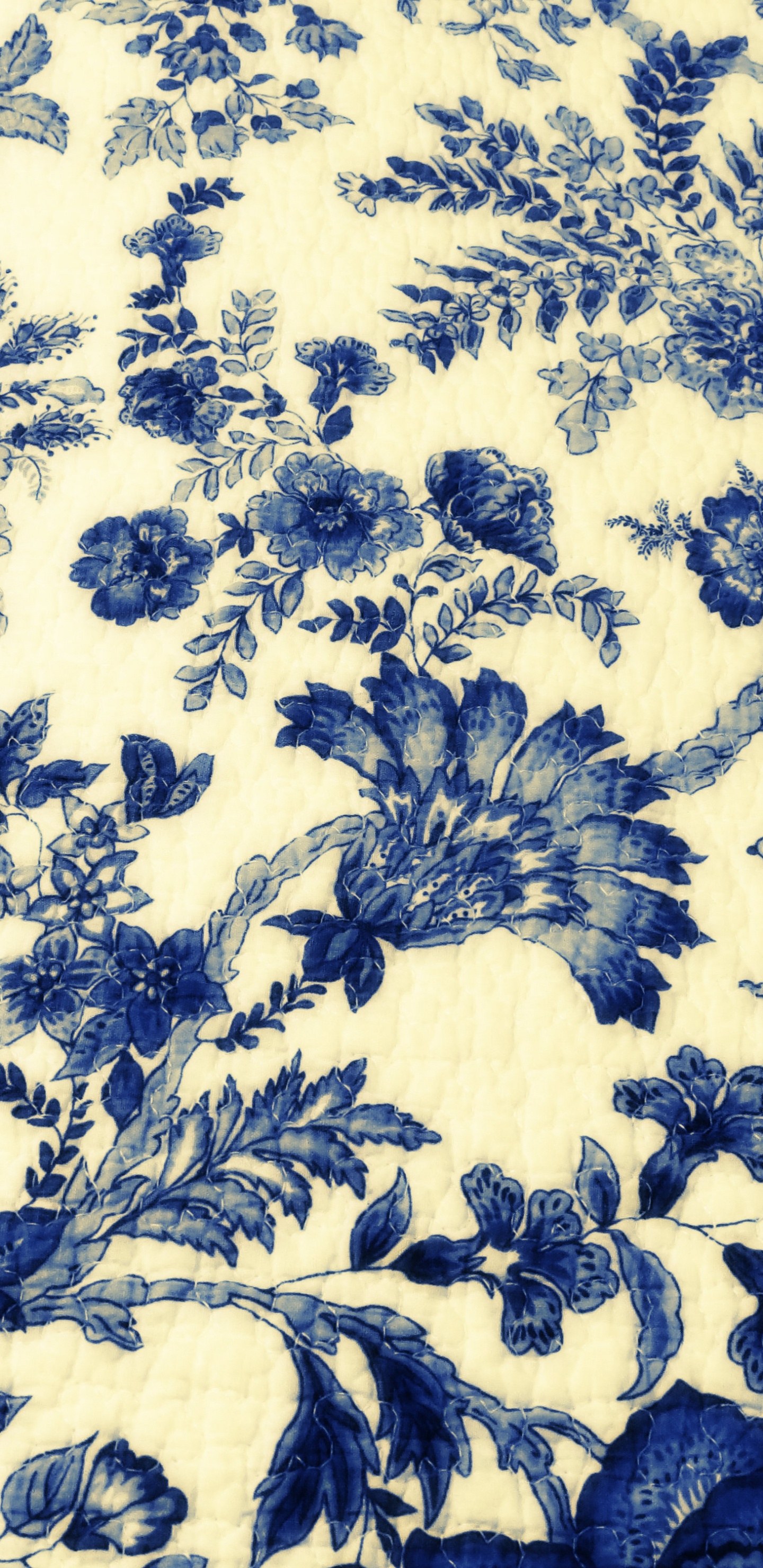 White and Blue Floral Textile. Wallpaper in 1440x2960 Resolution