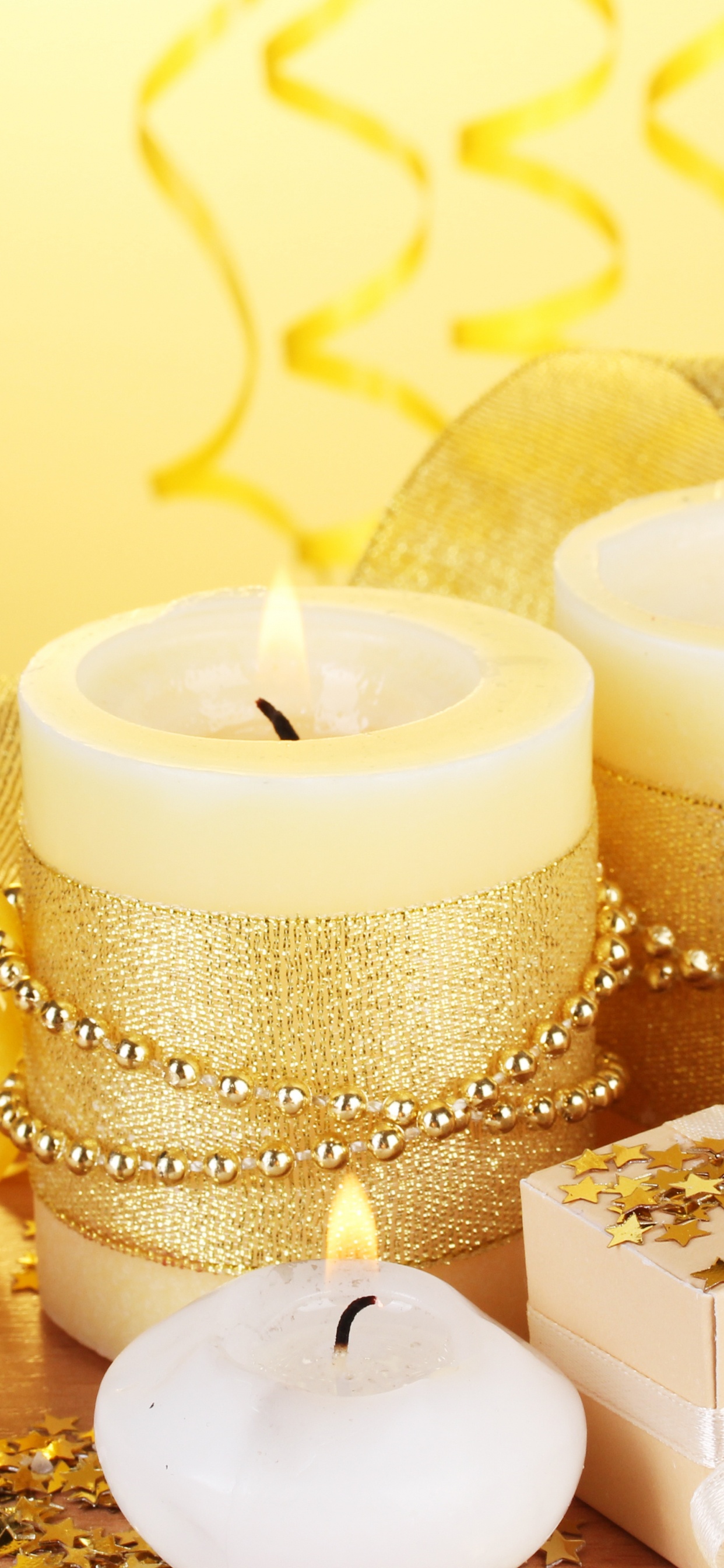 Bougie, Jaune, Éclairage, Cire, Anniversaire. Wallpaper in 1242x2688 Resolution