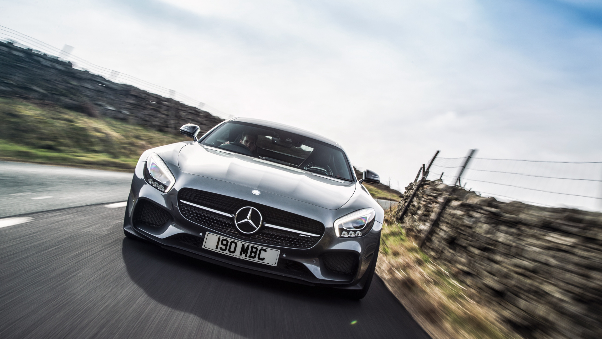 Silver Mercedes Benz Car on Road During Daytime. Wallpaper in 1920x1080 Resolution