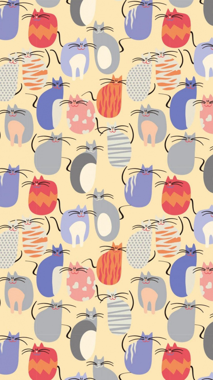 White Blue and Orange Floral Textile. Wallpaper in 750x1334 Resolution