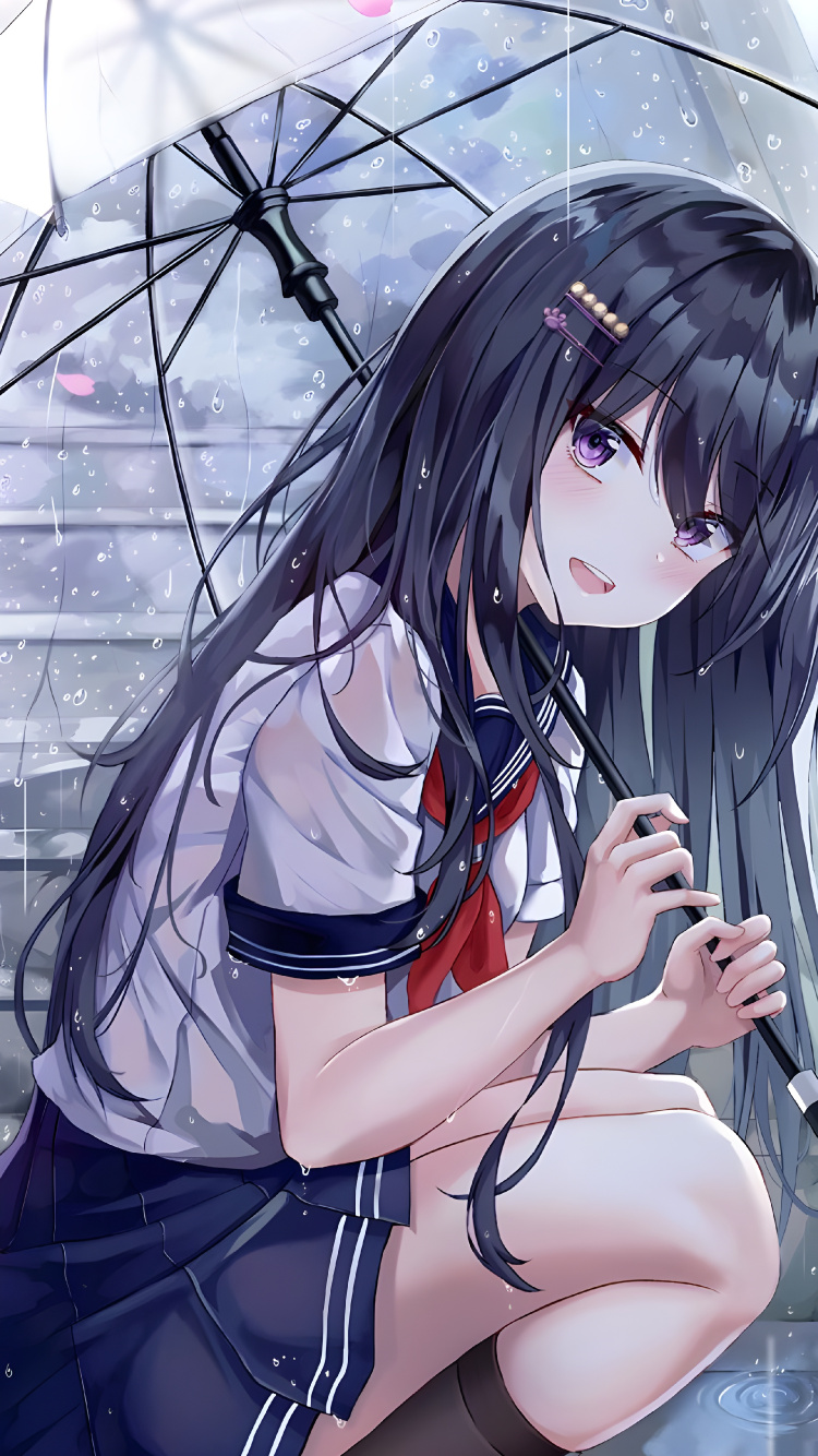 Süßer Manga-Girl-Stil, Zeichentrickfilm, Ärmel, Animation, Cartoon. Wallpaper in 750x1334 Resolution