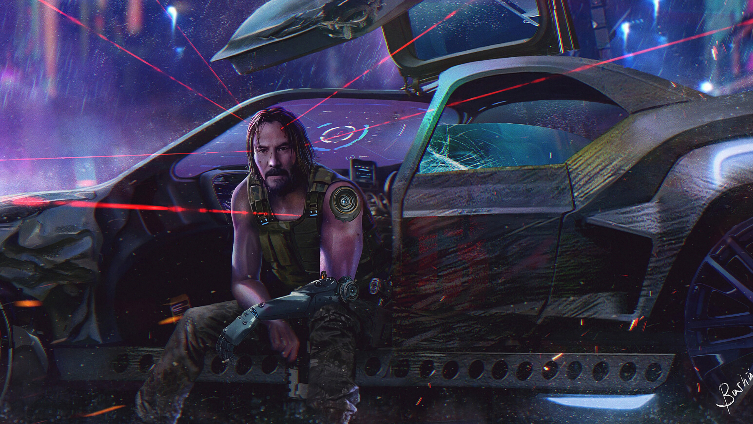 Cyberpunk, Keanu Reeves, Cyberpunk 2077, Cyberpunk 2020, Nuit. Wallpaper in 2560x1440 Resolution