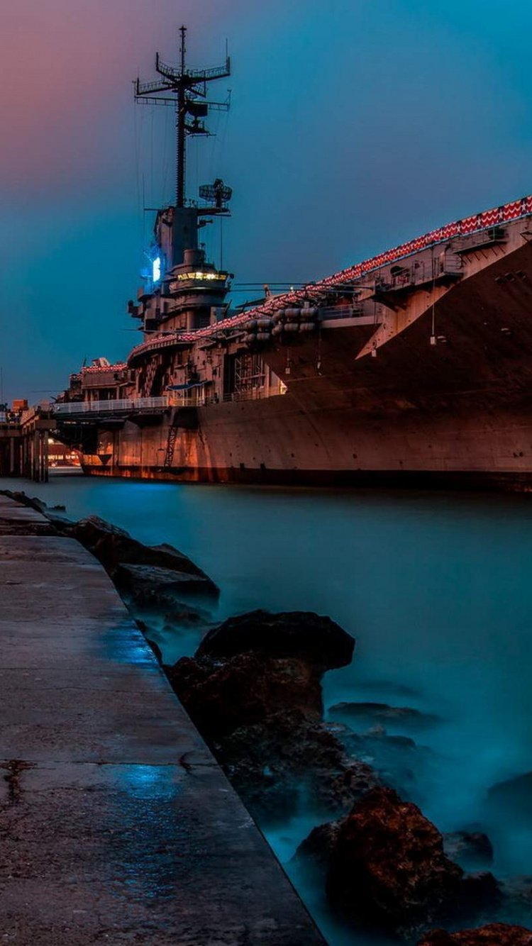 White and Black Ship on Sea Under Blue Sky During Daytime. Wallpaper in 750x1334 Resolution