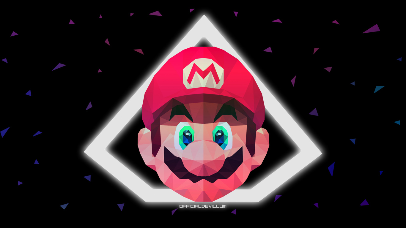 Super Mario Minimal, Super Mario Bros, Super Mario Galaxy, Super Mario World, Super Mario Party. Wallpaper in 1366x768 Resolution