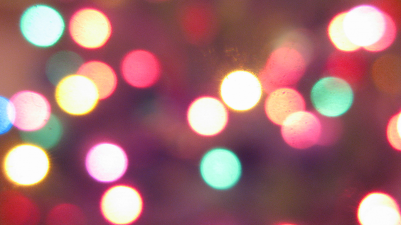 Weiße Und Rote Bokeh-Lichter. Wallpaper in 1366x768 Resolution