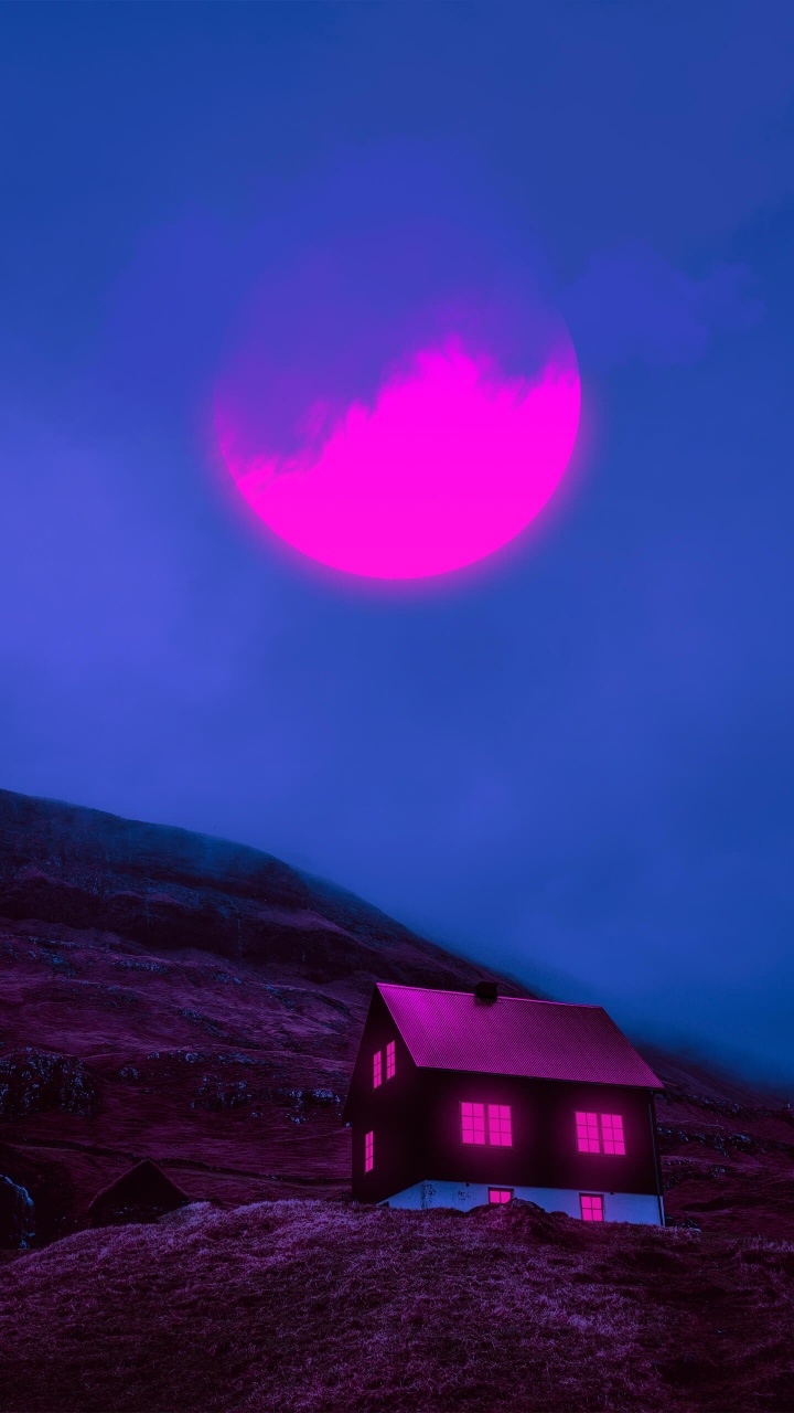 Atmosphere, Blue, Nature, Purple, Lighting. Wallpaper in 720x1280 Resolution