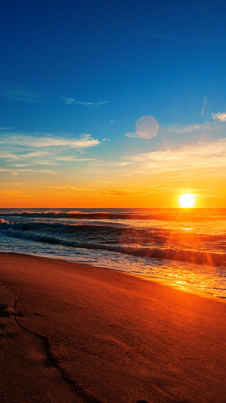 South Beach, Beach, Sunset Beach, Sunset, Water. Wallpaper in 750x1334 Resolution