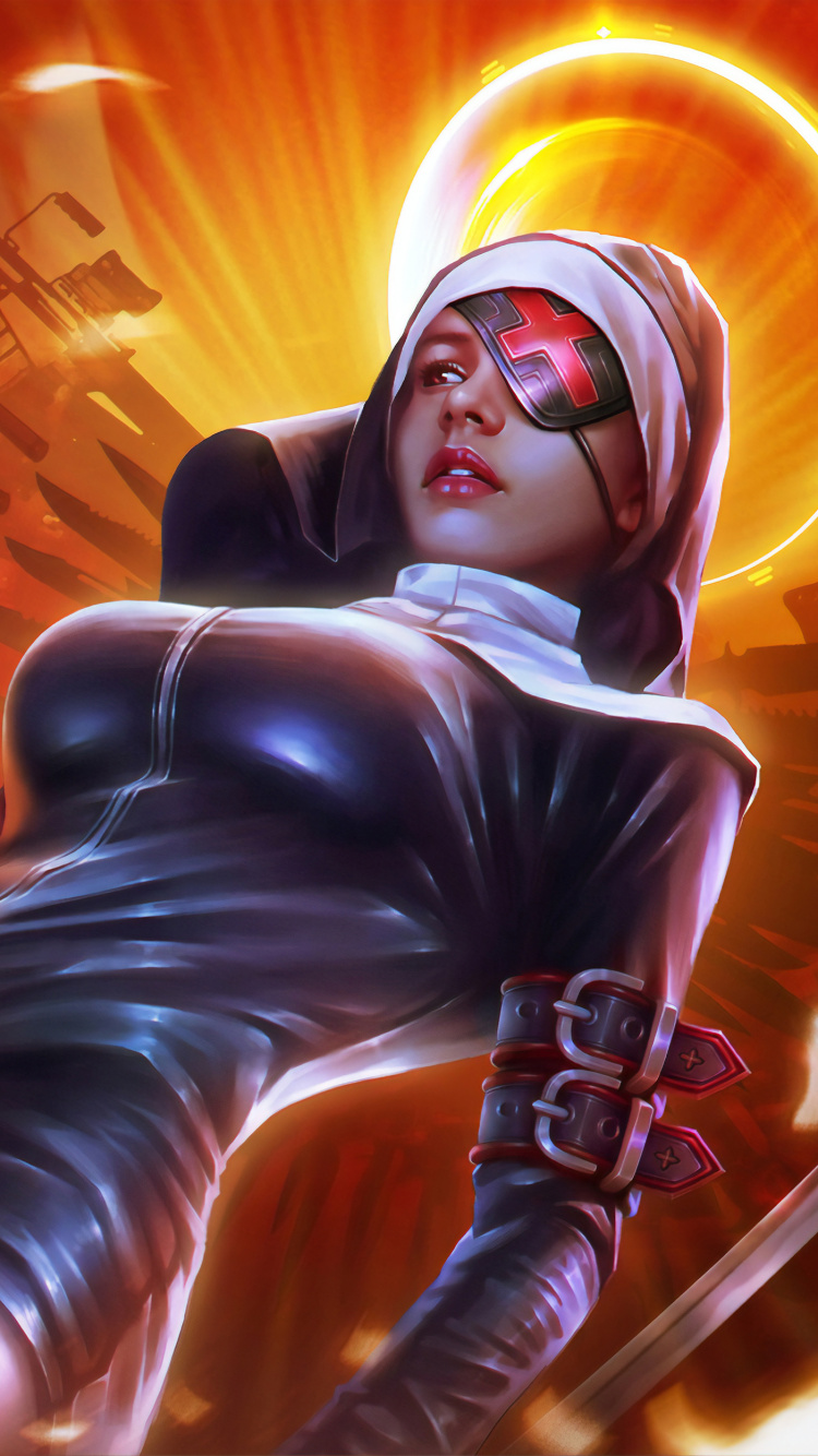 Mujer, En, Chaqueta de Cuero Negro, Tenencia, Rifle. Wallpaper in 750x1334 Resolution