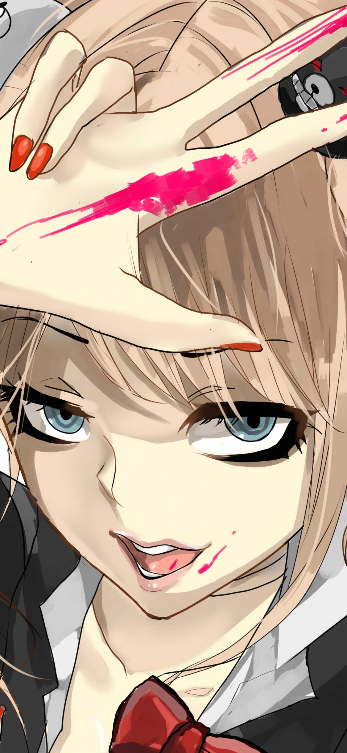 Anime-Charakter Mit Blonden Haaren. Wallpaper in 1125x2436 Resolution