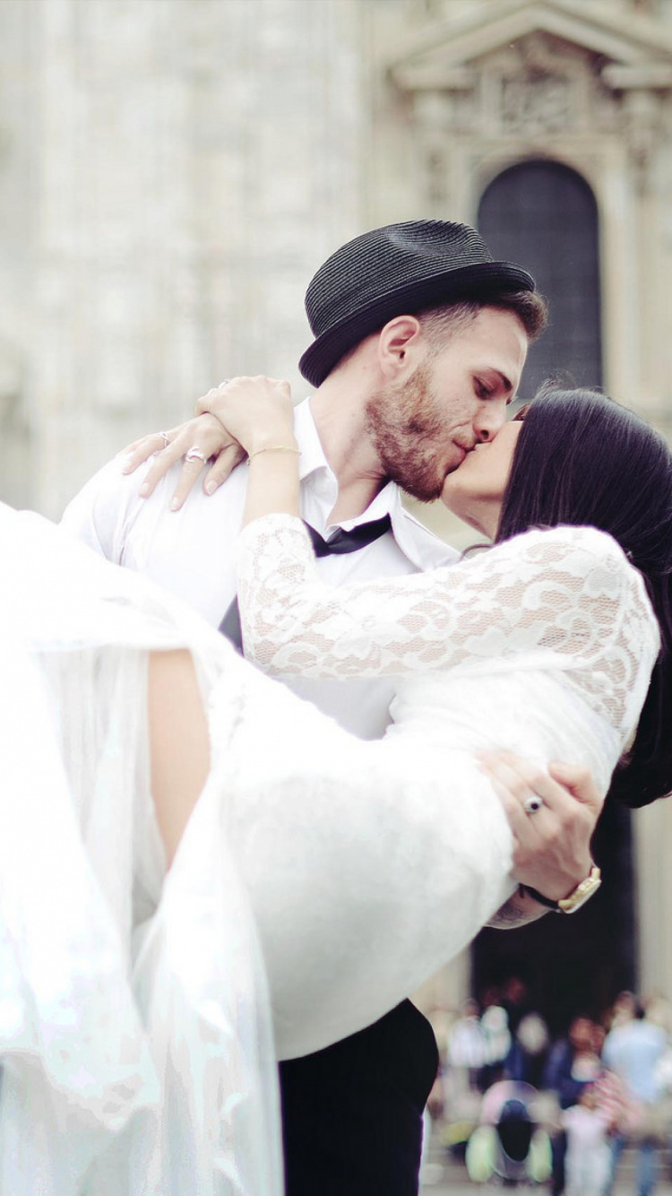 Wedding, Couple, White, Event, Happy. Wallpaper in 750x1334 Resolution