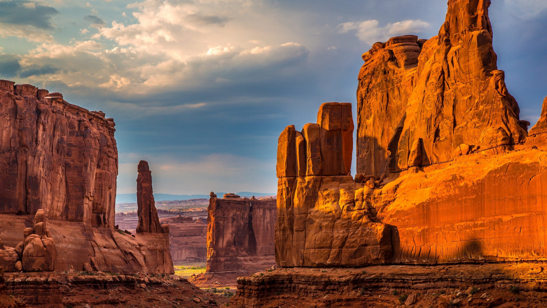 Brown Rock Formation Under White Clouds During Daytime. Wallpaper in 1920x1080 Resolution