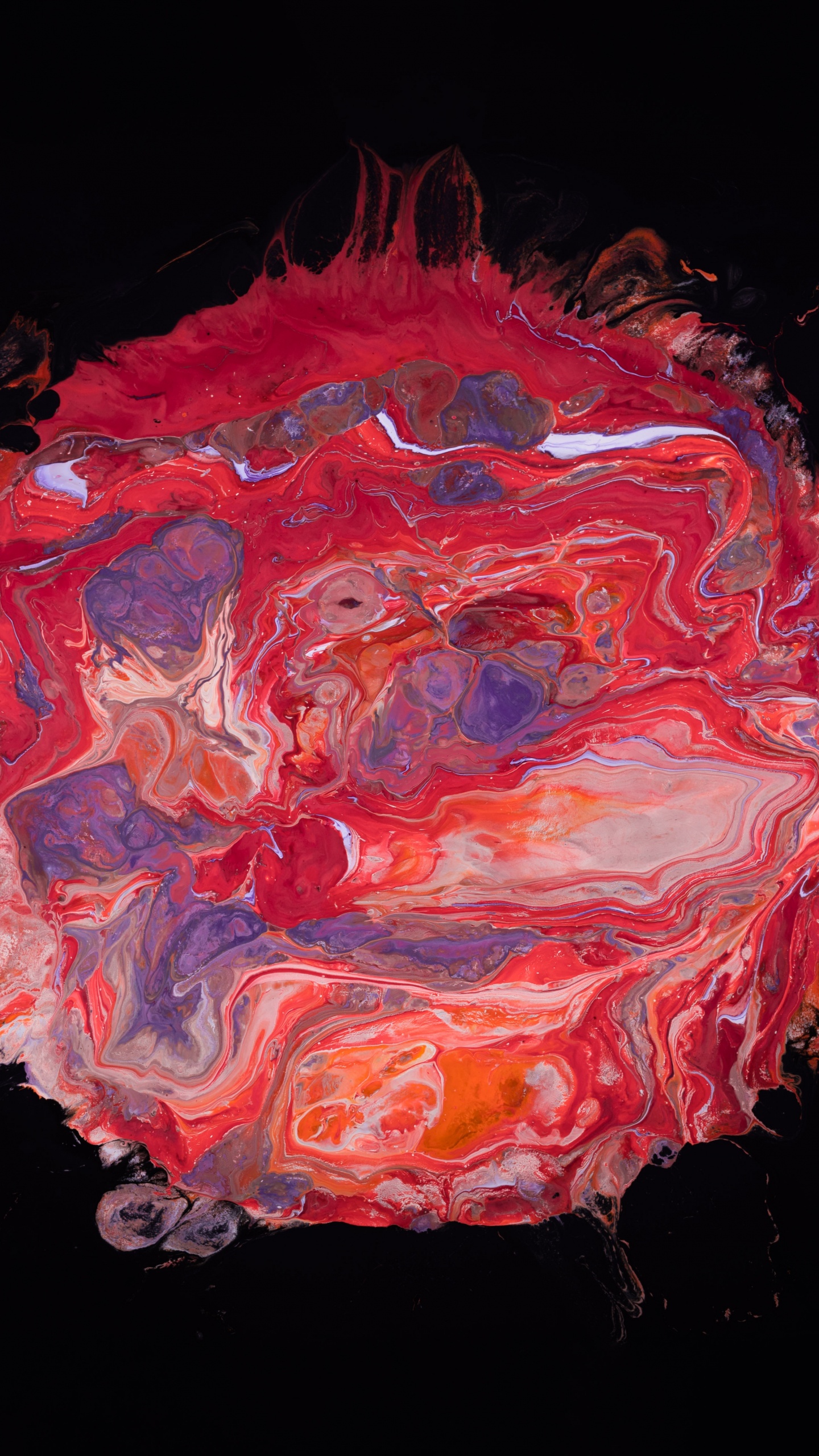 Peinture Abstraite Rouge et Blanche. Wallpaper in 1440x2560 Resolution