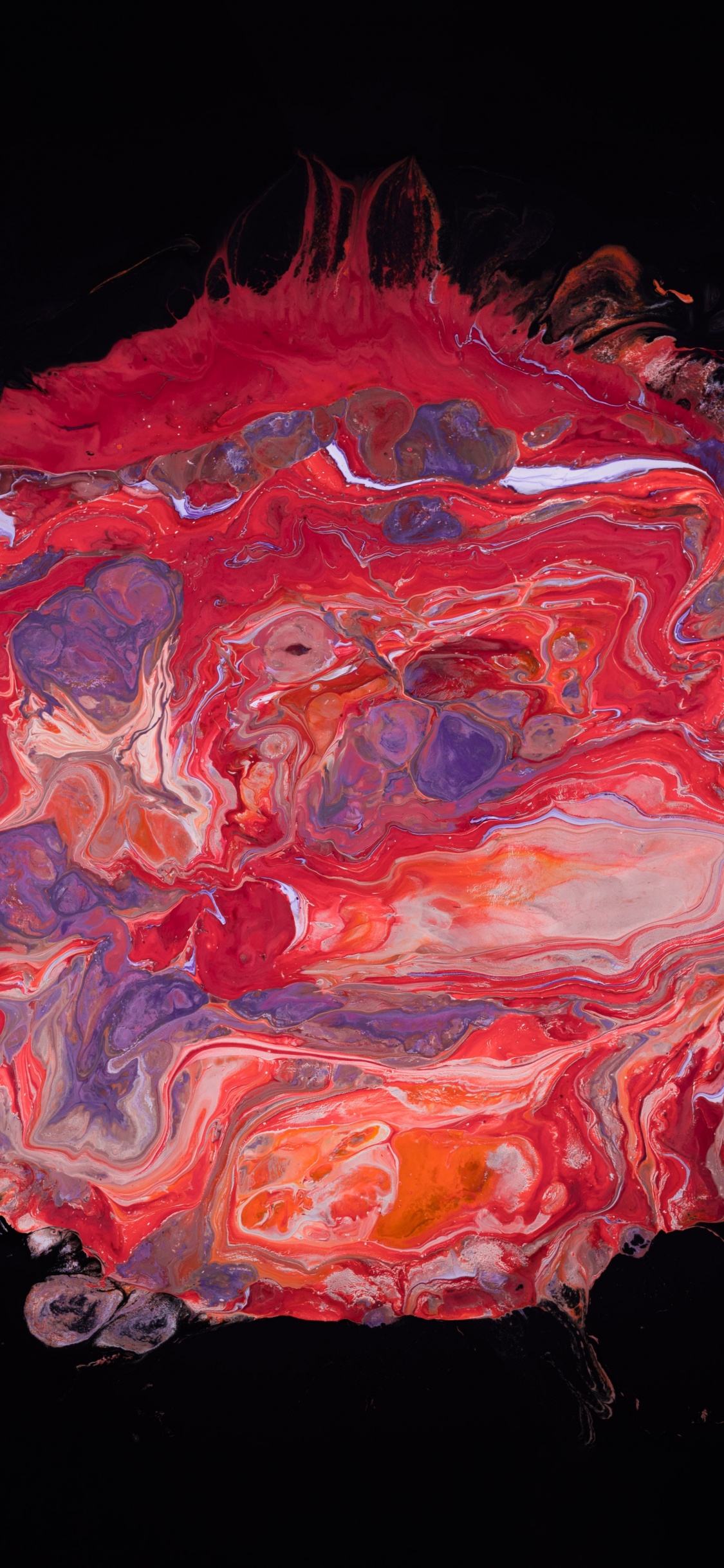 Rote Und Weiße Abstrakte Malerei. Wallpaper in 1125x2436 Resolution