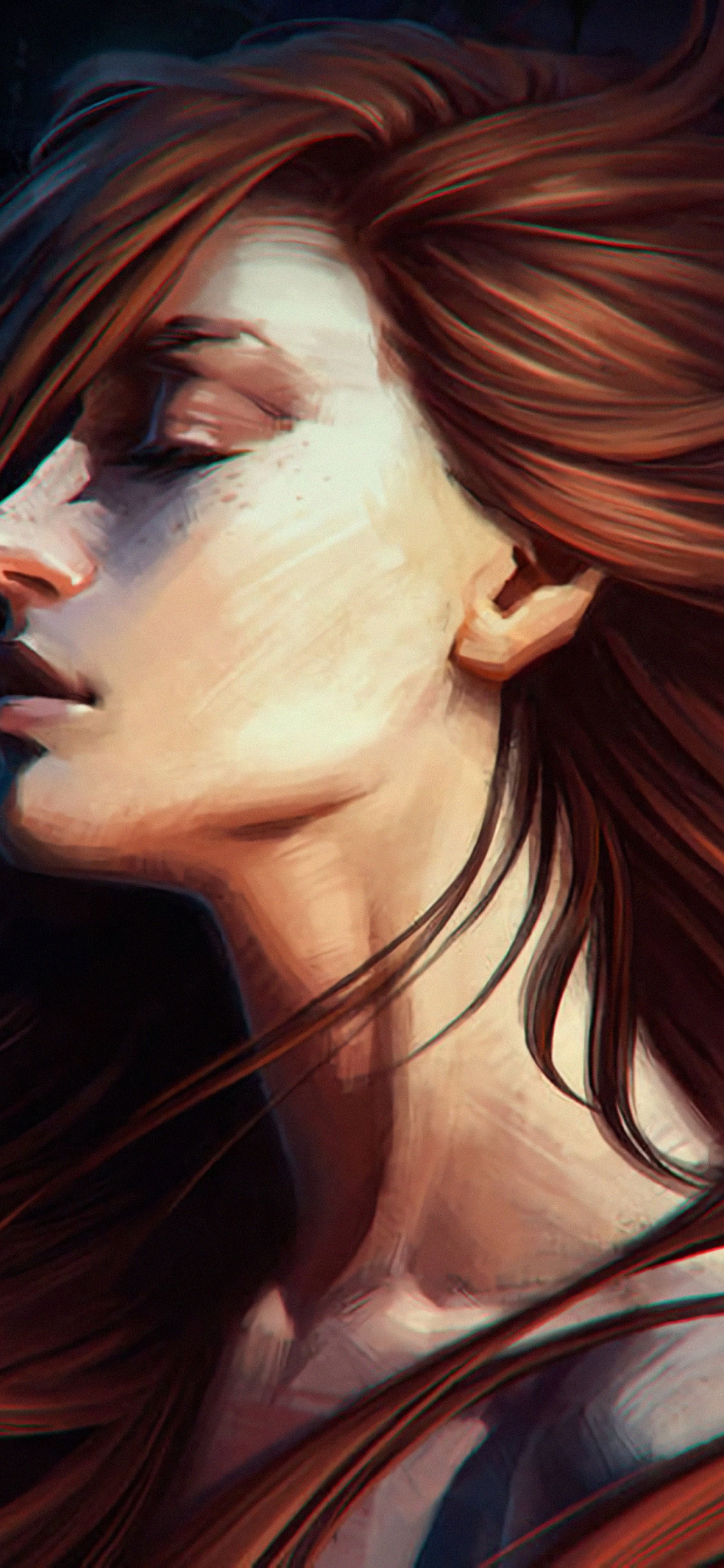 Femme Aux Cheveux Bruns et Aux Yeux Noirs. Wallpaper in 1125x2436 Resolution