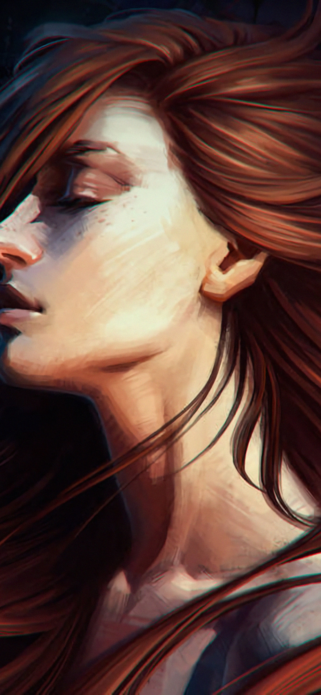 Femme Aux Cheveux Bruns et Aux Yeux Noirs. Wallpaper in 1242x2688 Resolution