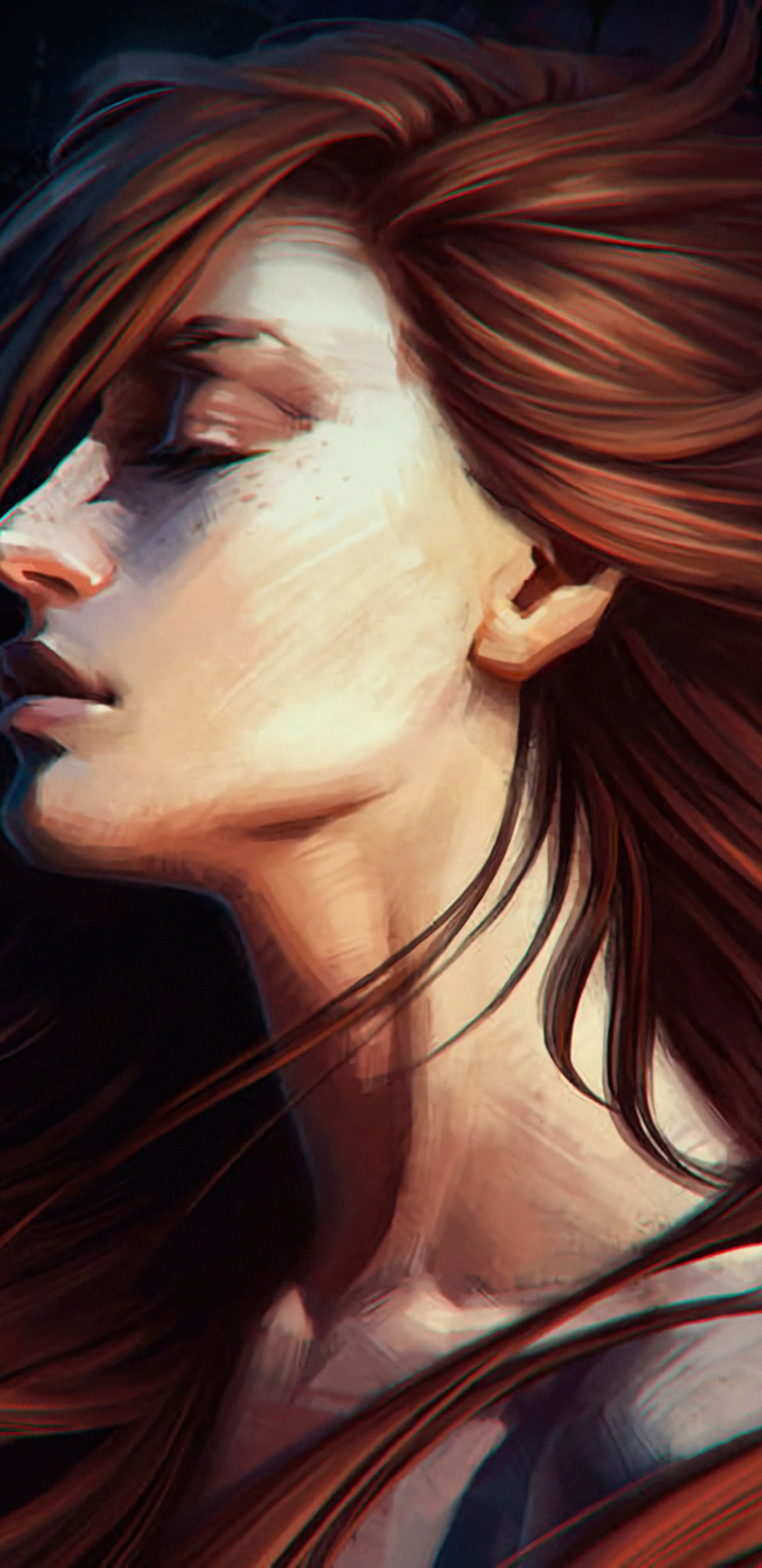 Femme Aux Cheveux Bruns et Aux Yeux Noirs. Wallpaper in 1440x2960 Resolution