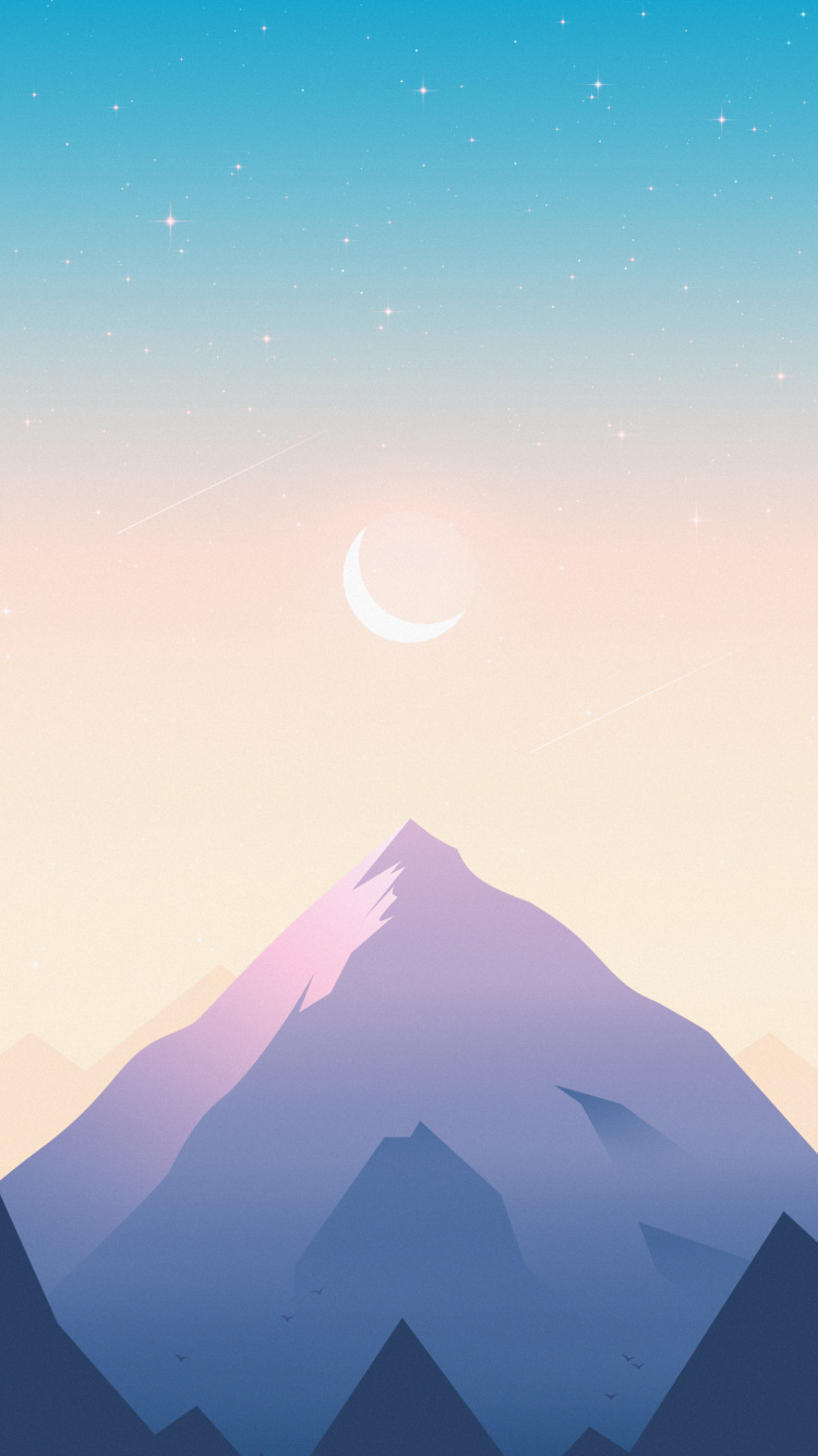 Moon, Cloud, Atmosphere, Daytime, Mountain. Wallpaper in 750x1334 Resolution