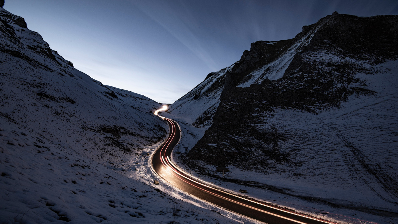 Mountainous Landforms, Mountain, Snow, Mountain Pass, Mountain Range. Wallpaper in 1366x768 Resolution