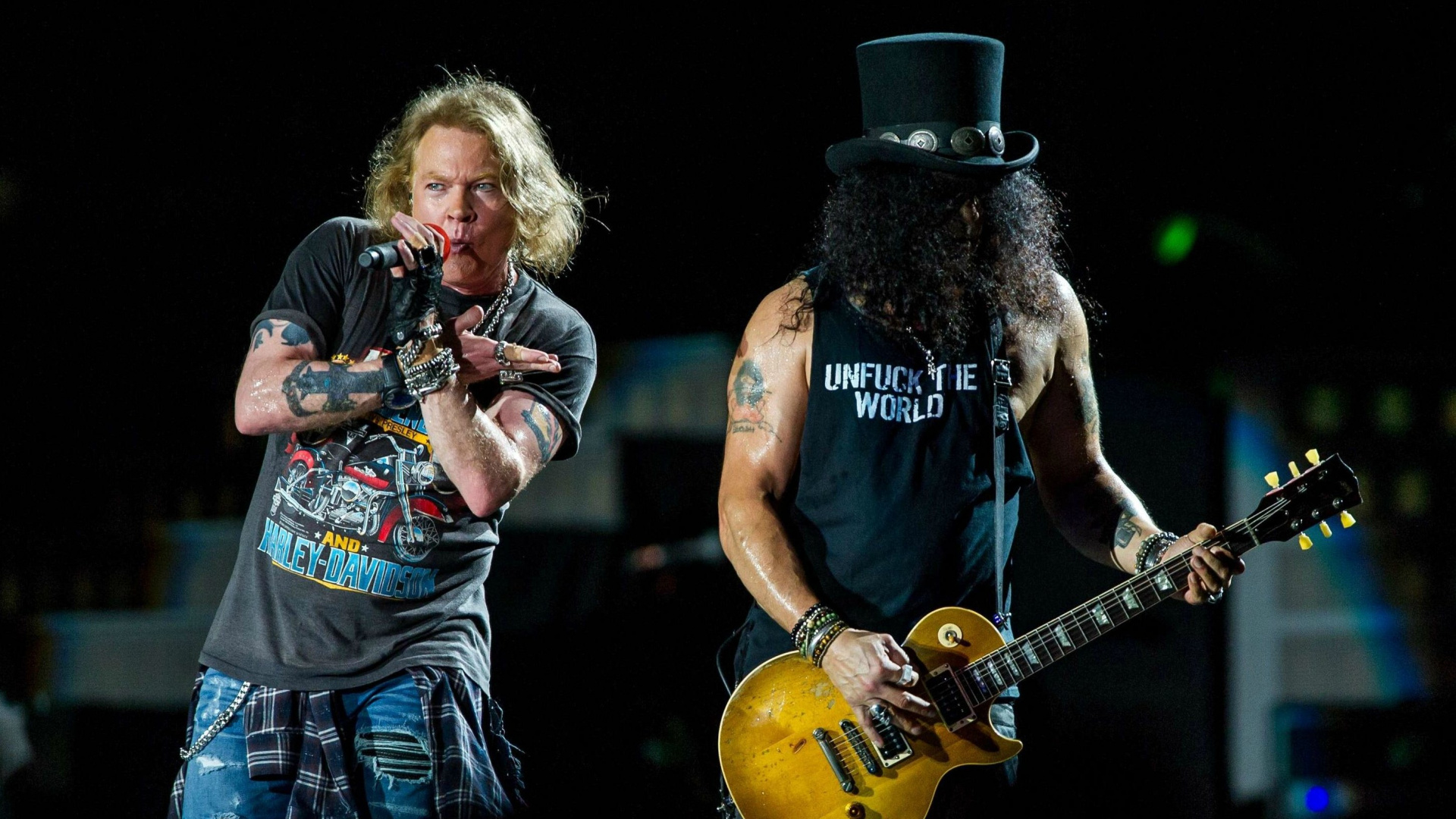 Not in This Lifetime Tour, Guns N Roses, Concert, Guitar, Guitarist. Wallpaper in 1920x1080 Resolution