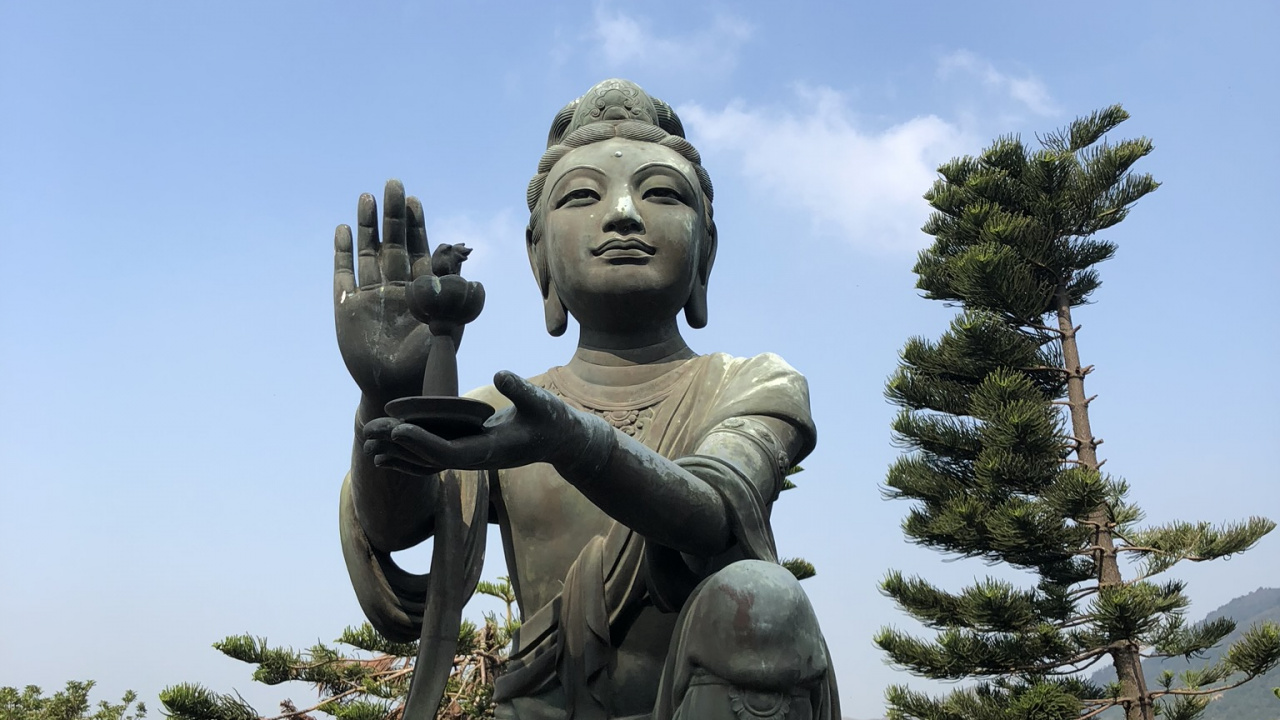 香港, Tian Tan Buddha, 雕像, 性质, 植被 壁纸 1280x720 允许