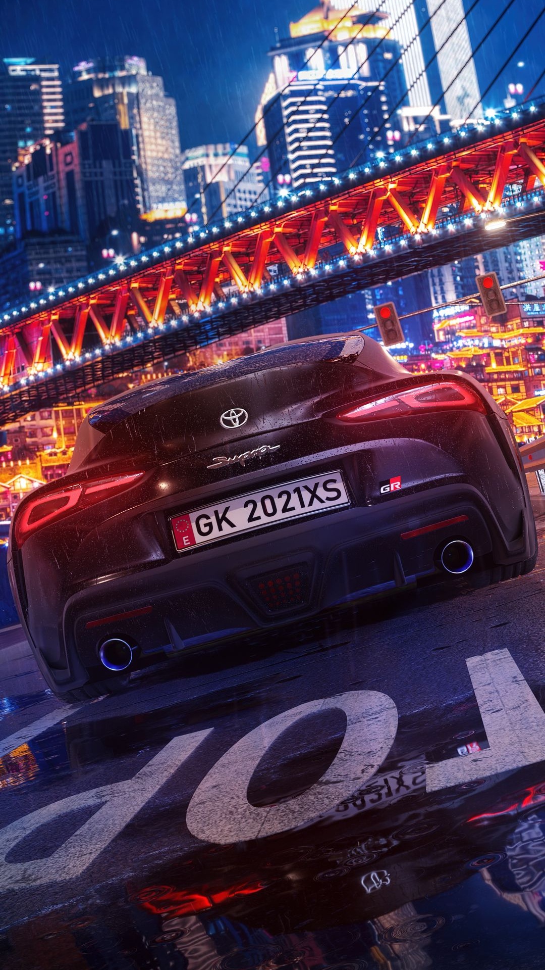 丰田, 2020年丰田Supra, 跑车, 轮胎, 车灯 壁纸 1080x1920 允许