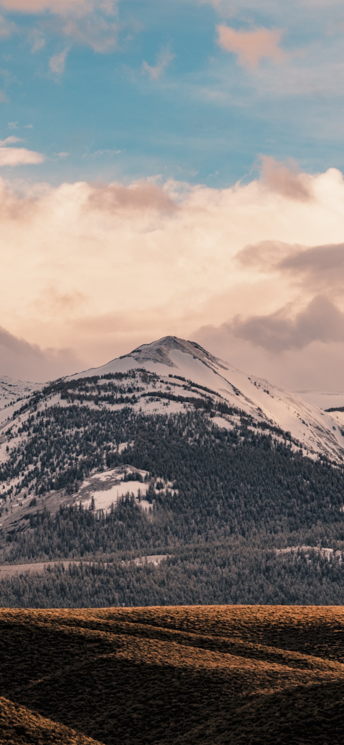 Mountainous Landforms, Mountain, Highland, Mountain Range, Cloud. Wallpaper in 1125x2436 Resolution