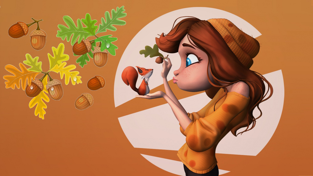 Mujer de Pelo Castaño en Personaje de Anime Vestido Marrón. Wallpaper in 1280x720 Resolution