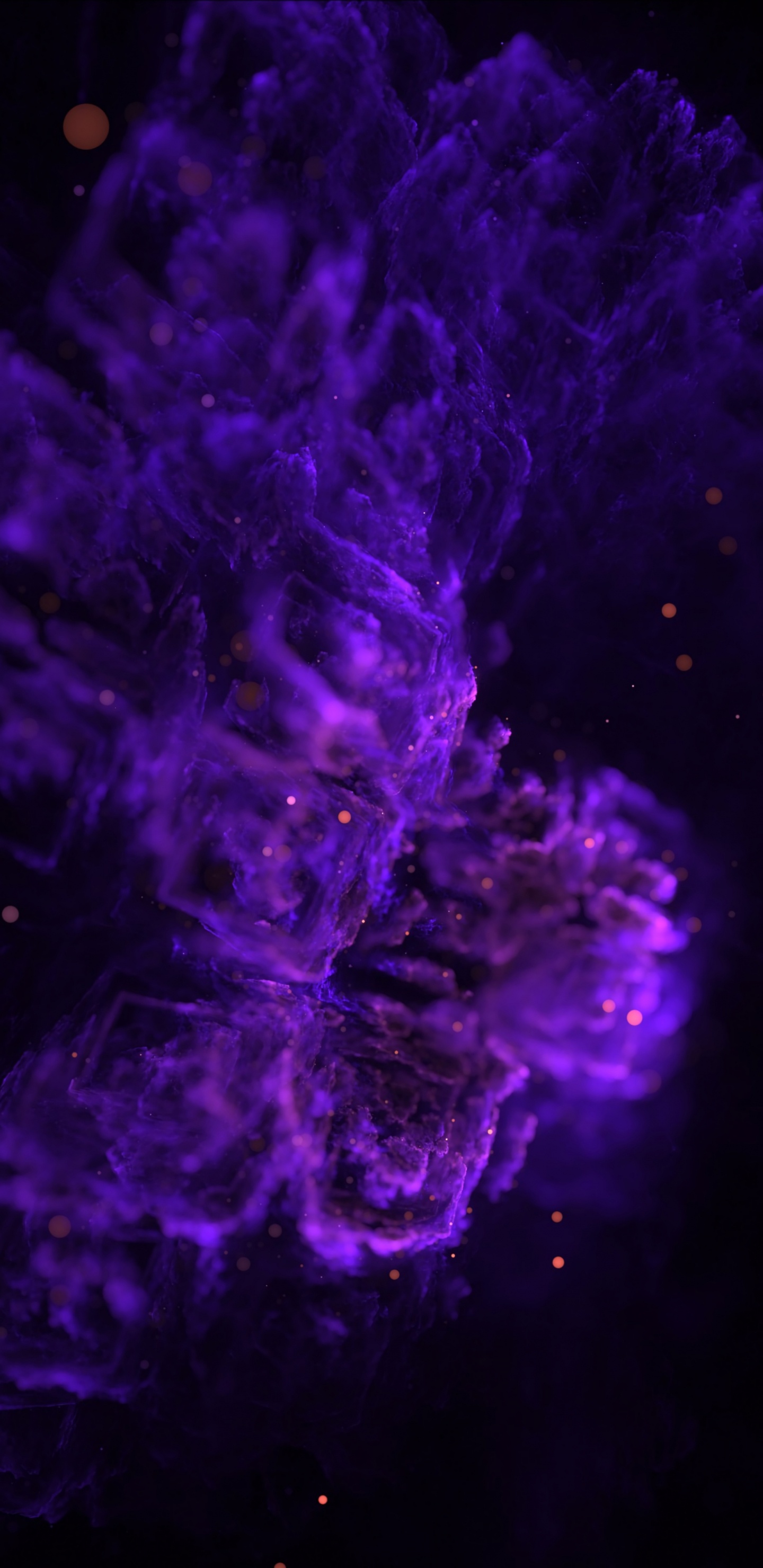 Blue and Purple Abstract Painting. Wallpaper in 1440x2960 Resolution