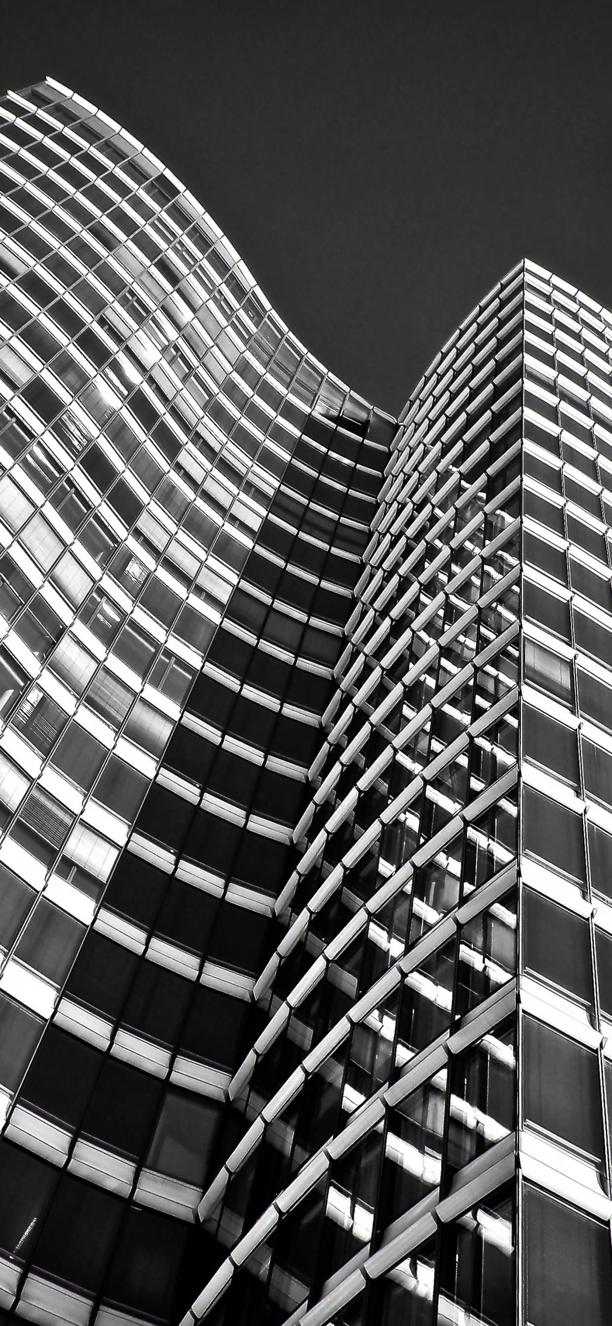 Grayscale Photo of High Rise Building. Wallpaper in 1242x2688 Resolution