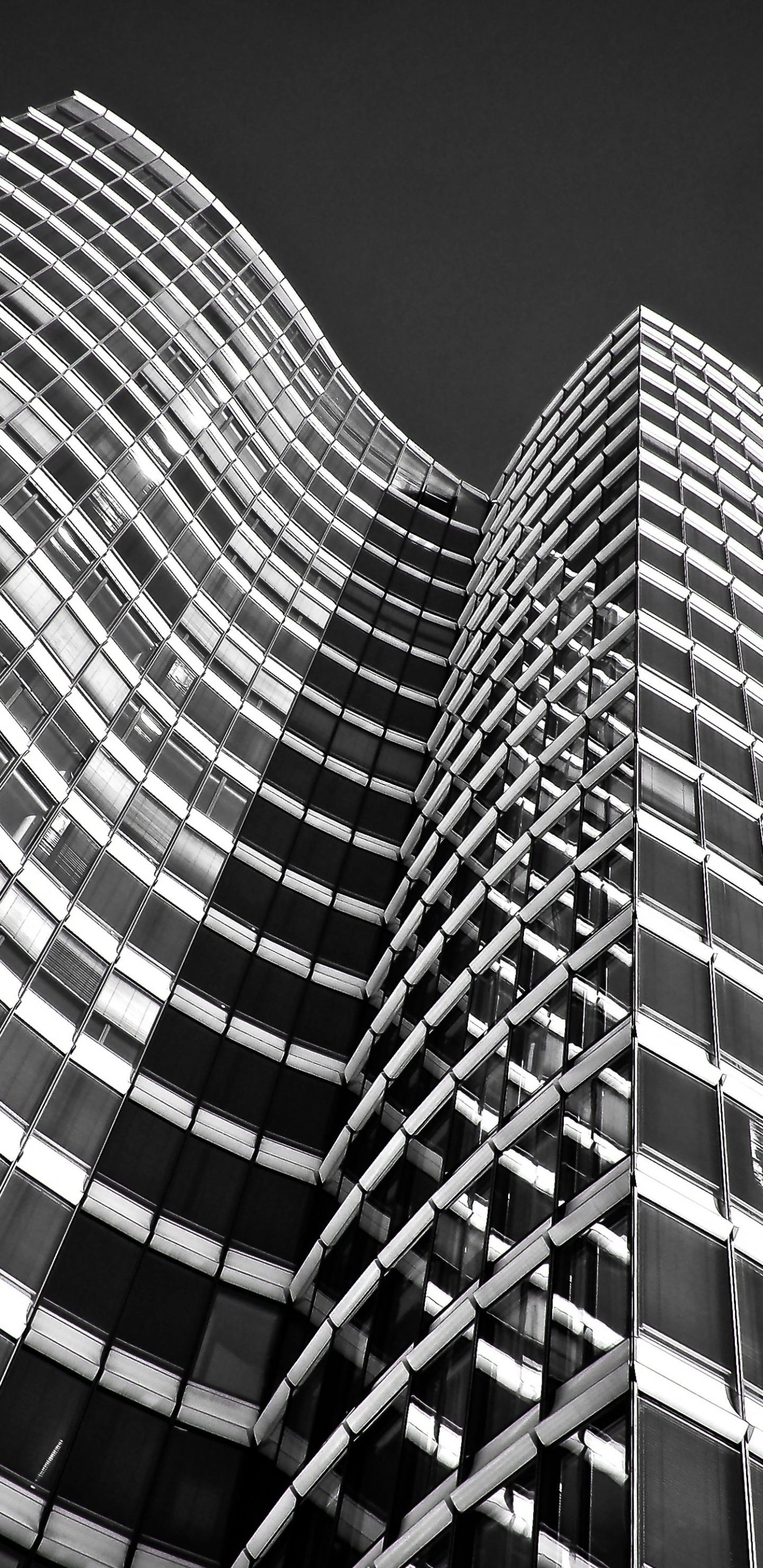 Grayscale Photo of High Rise Building. Wallpaper in 1440x2960 Resolution