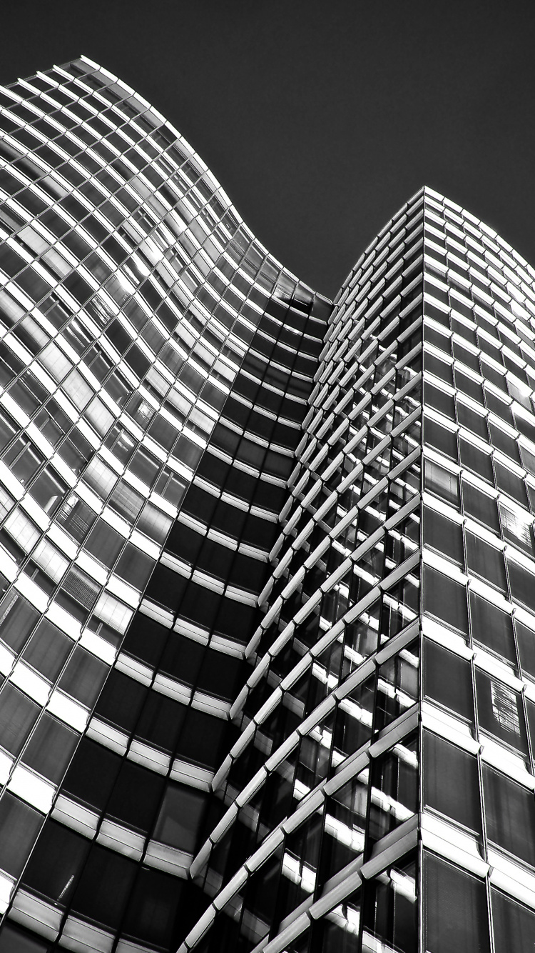 Photo en Niveaux de Gris D'un Immeuble de Grande Hauteur. Wallpaper in 750x1334 Resolution