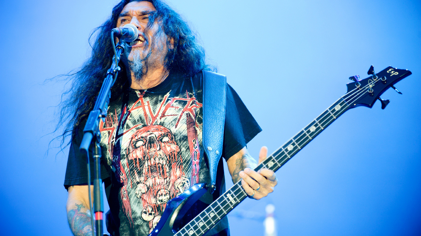 Slayer, Thrash Metal, Heavy Metal, Bass Guitar, Guitarra. Wallpaper in 1366x768 Resolution