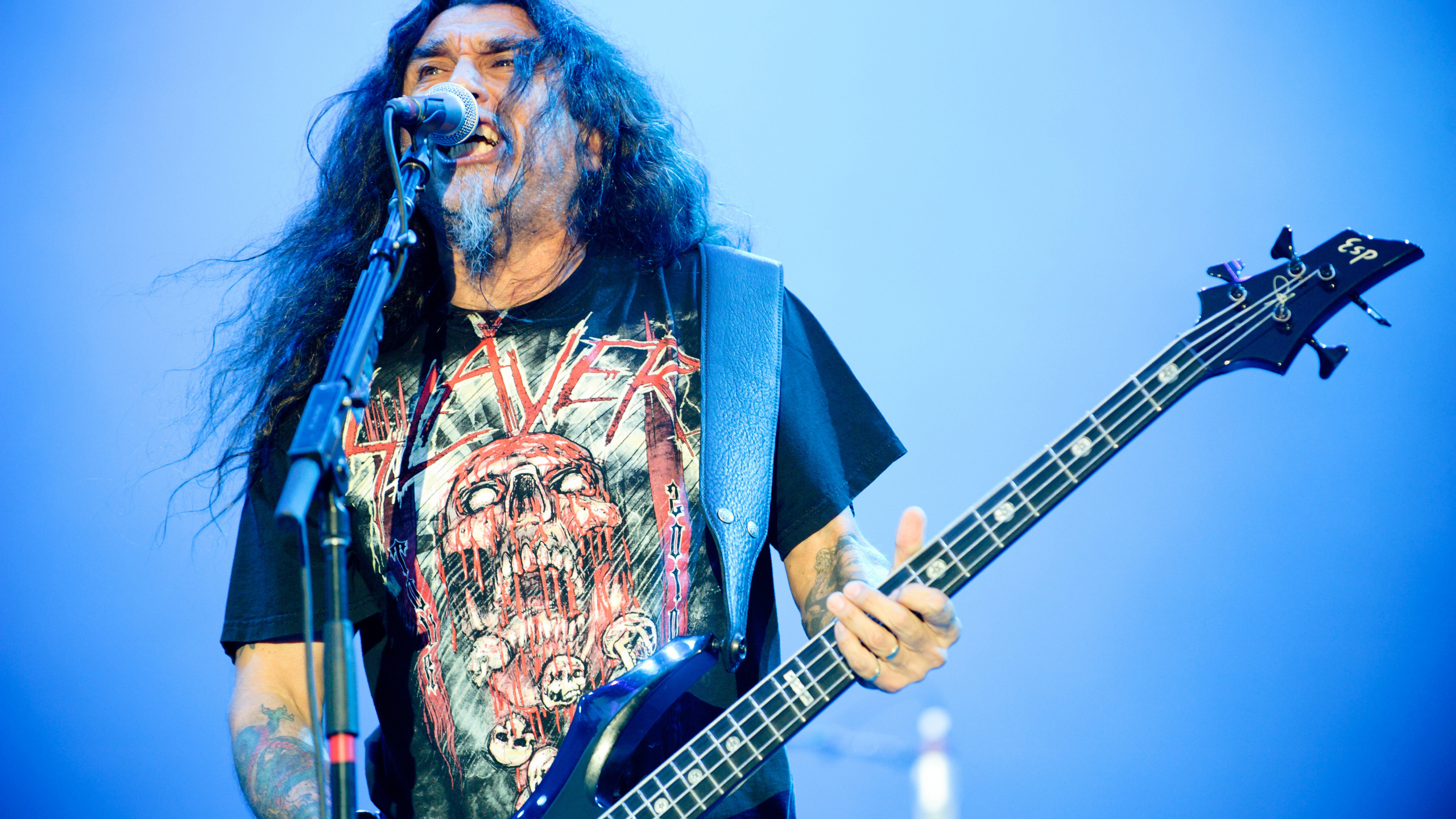 Slayer, Thrash Metal, Heavy Metal, Bass Guitar, Guitarra. Wallpaper in 2560x1440 Resolution