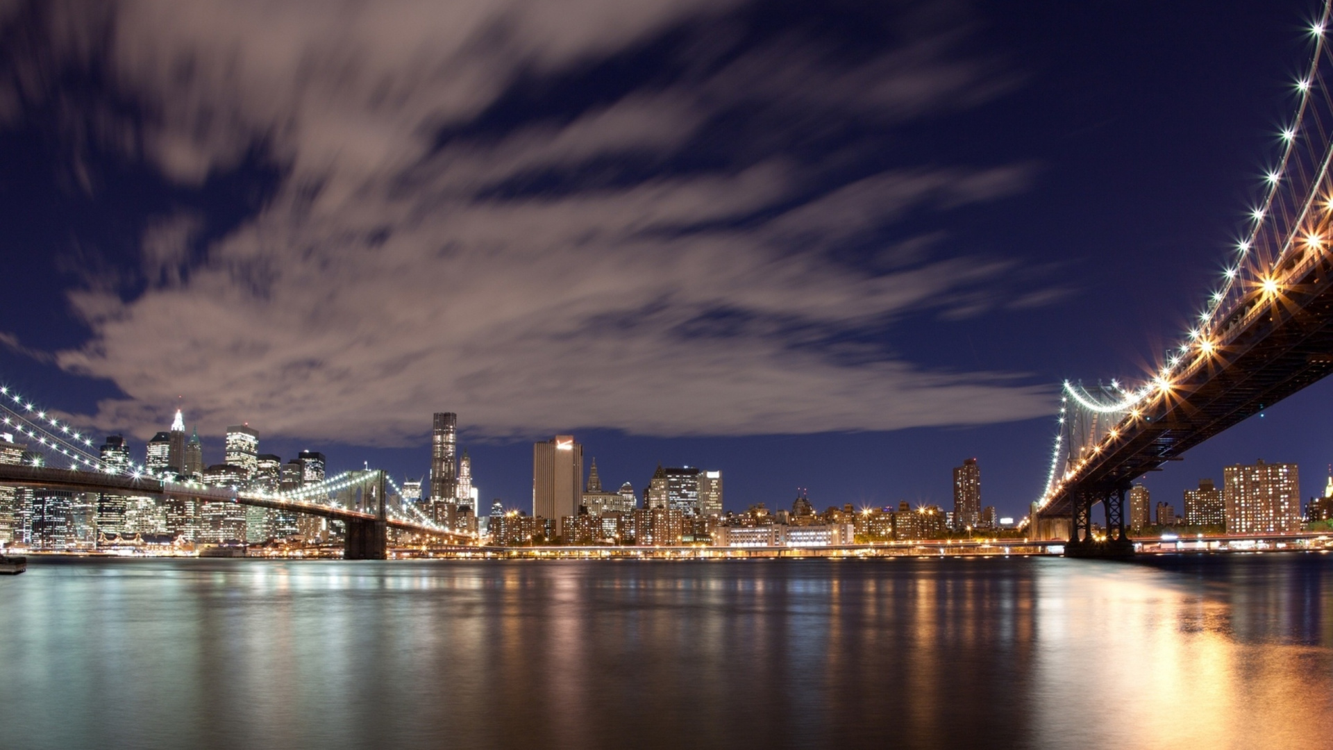 Skyline Der Stadt Bei Nacht Night. Wallpaper in 1920x1080 Resolution