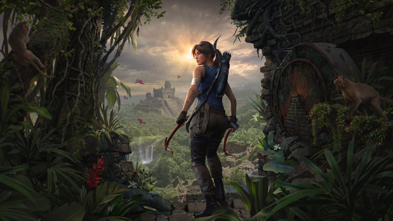 Shadow of The Tomb Raider, Tomb Raider, Lara Croft, Square Enix, Google Stadia. Wallpaper in 1366x768 Resolution
