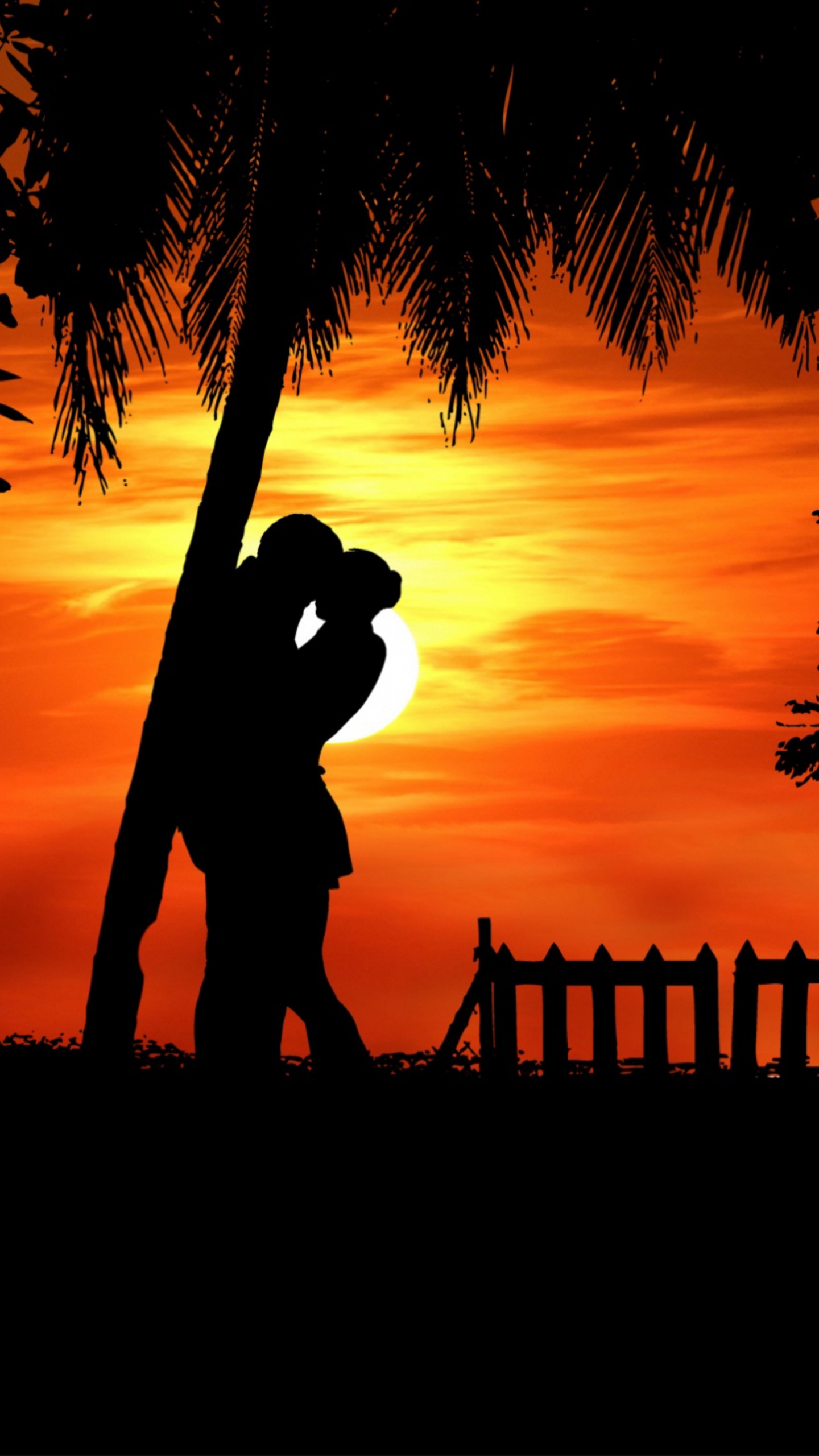 Factory, Tree, Sunrise, Backlighting, Evening. Wallpaper in 1440x2560 Resolution