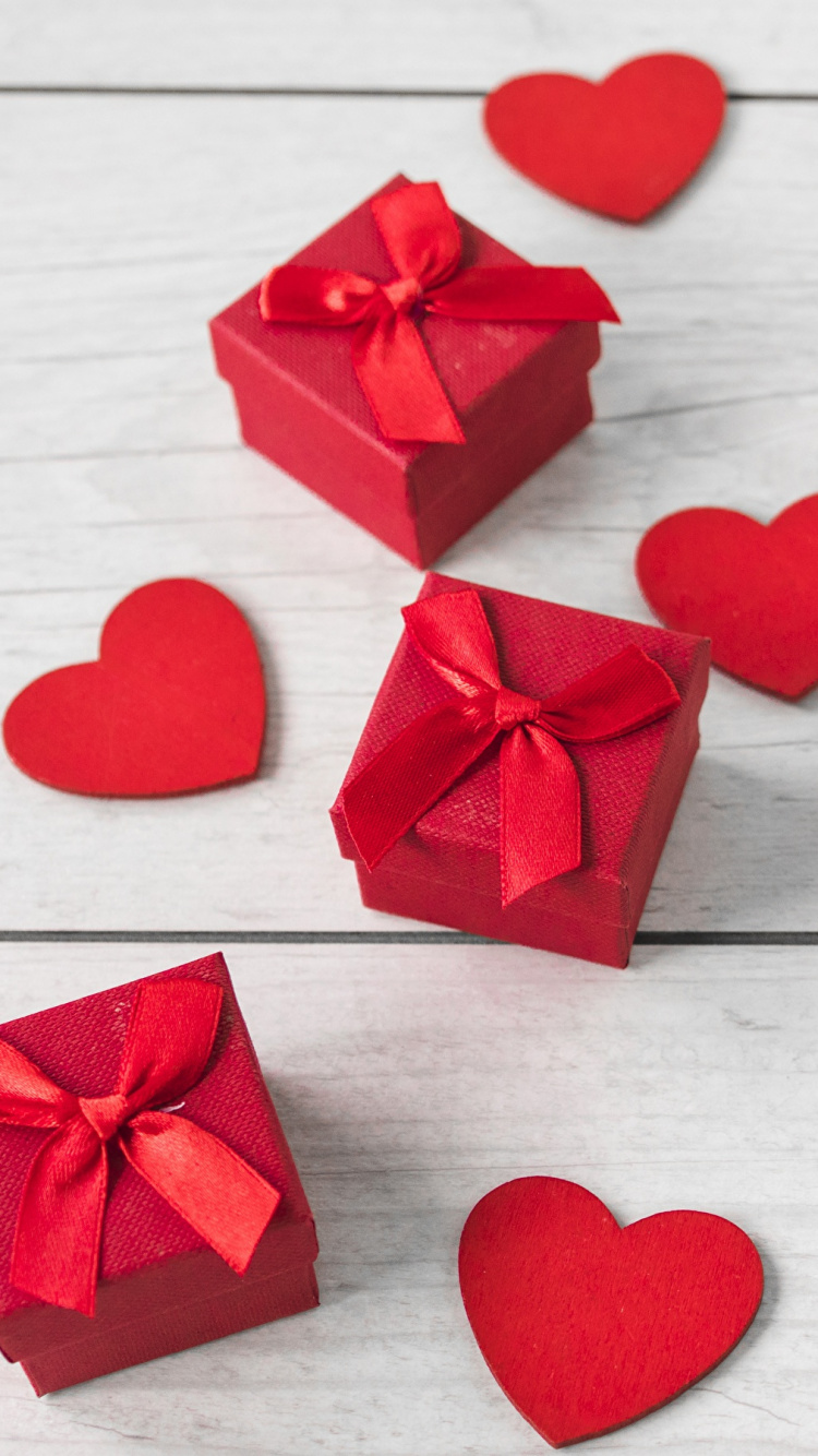 le Jour de Valentines, Cœur, Red, Pétale, Amour. Wallpaper in 750x1334 Resolution