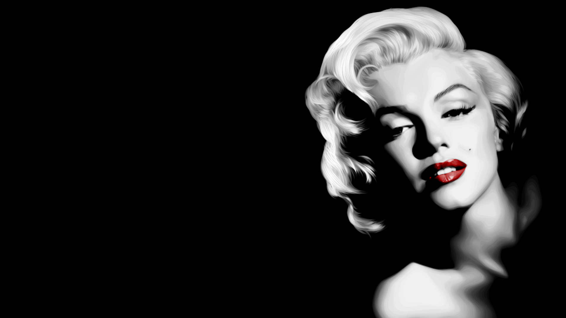 Mujer Con Cabello Rubio Vistiendo Camisa Negra. Wallpaper in 1920x1080 Resolution