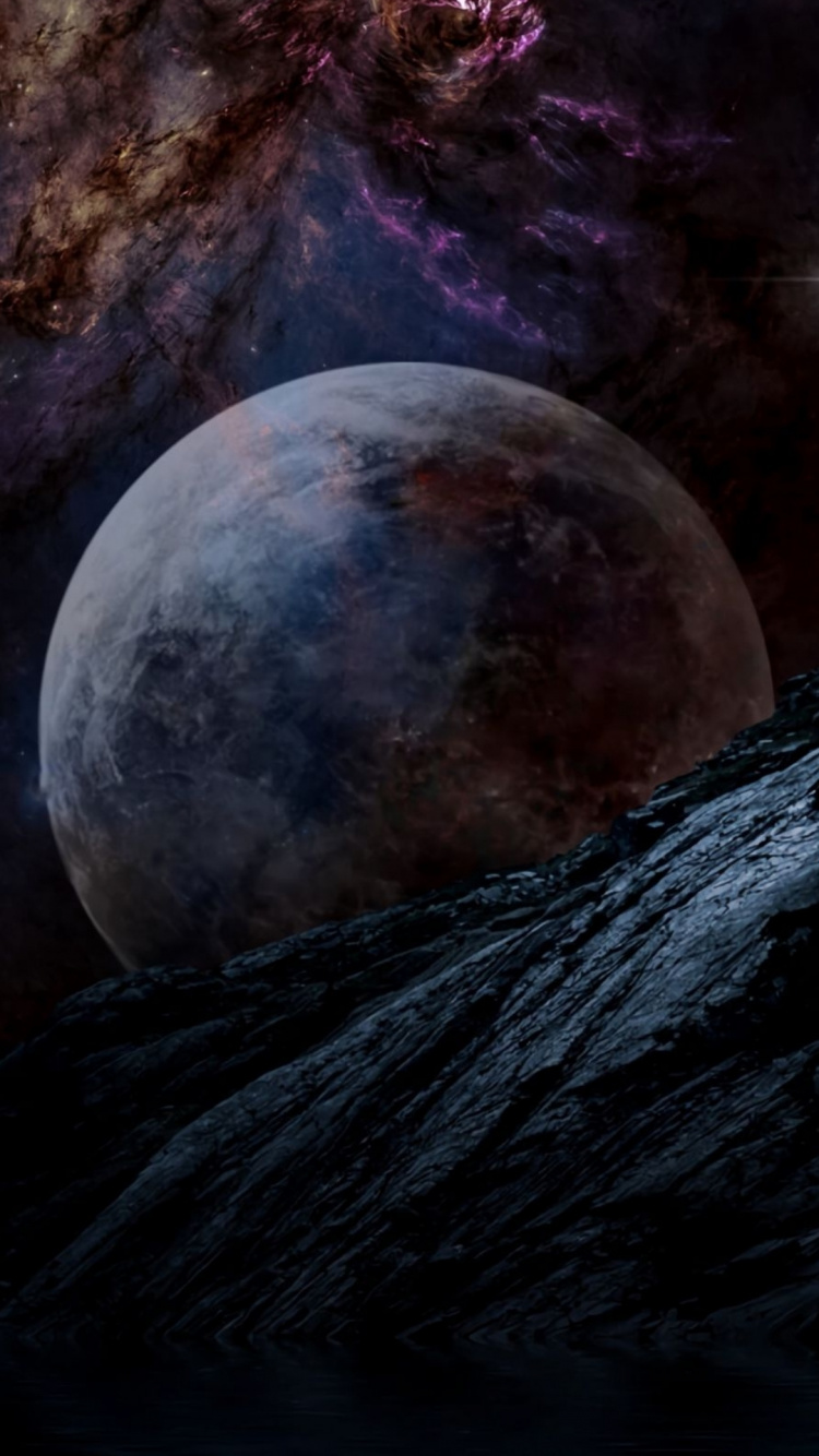 Planet, Brown, Atmosphere, Moon, World. Wallpaper in 750x1334 Resolution