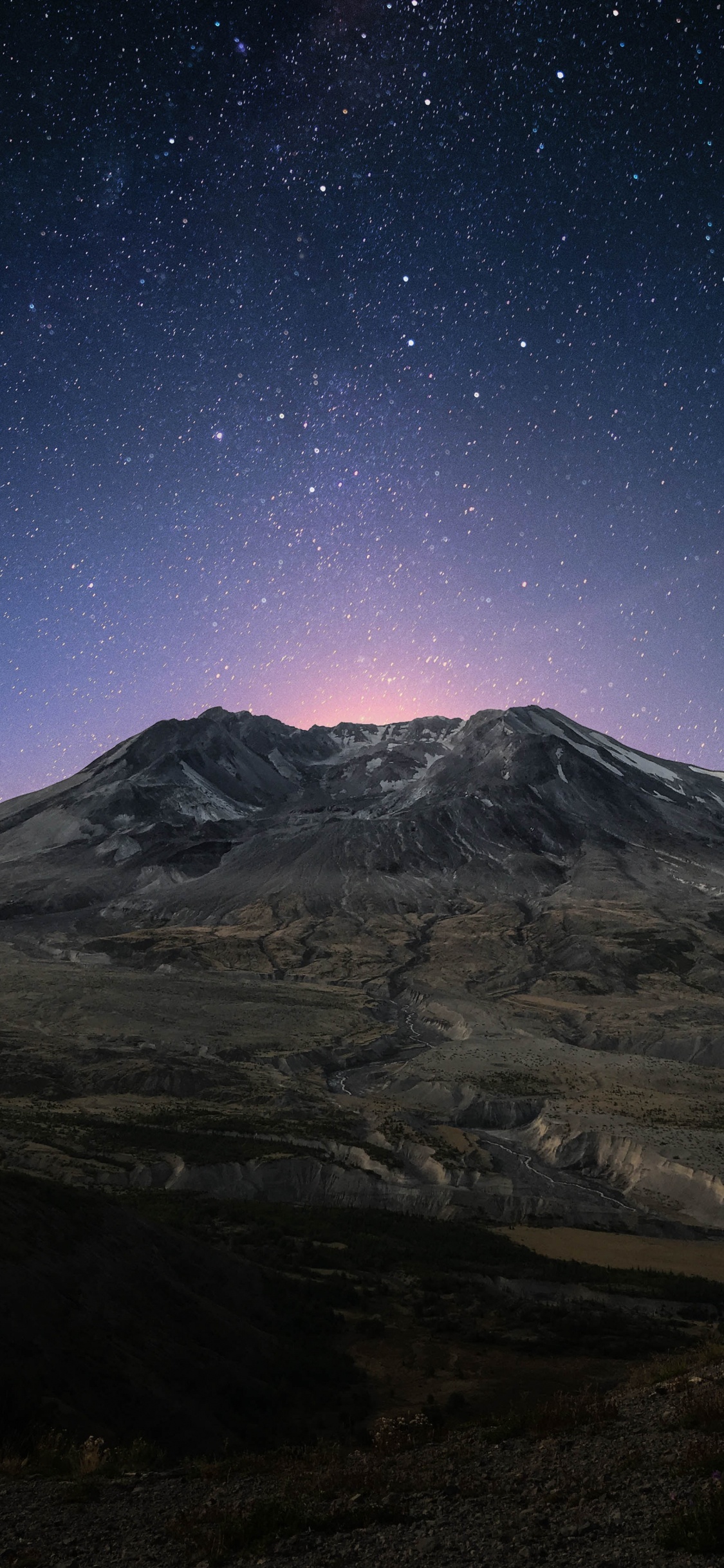 多山的地貌, 高地, 明星, 气氛, 天文学对象 壁纸 1125x2436 允许